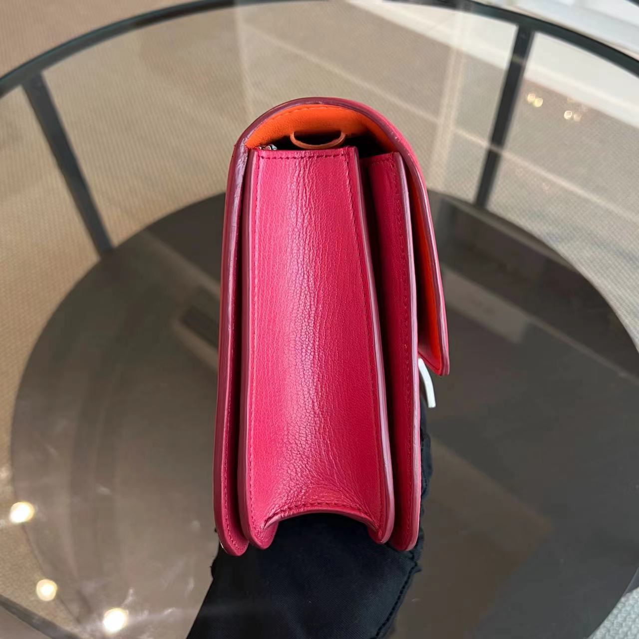 Celine Box Medium Grained Calfskin Hot Pink Silver Hardware - Luxury Evermore