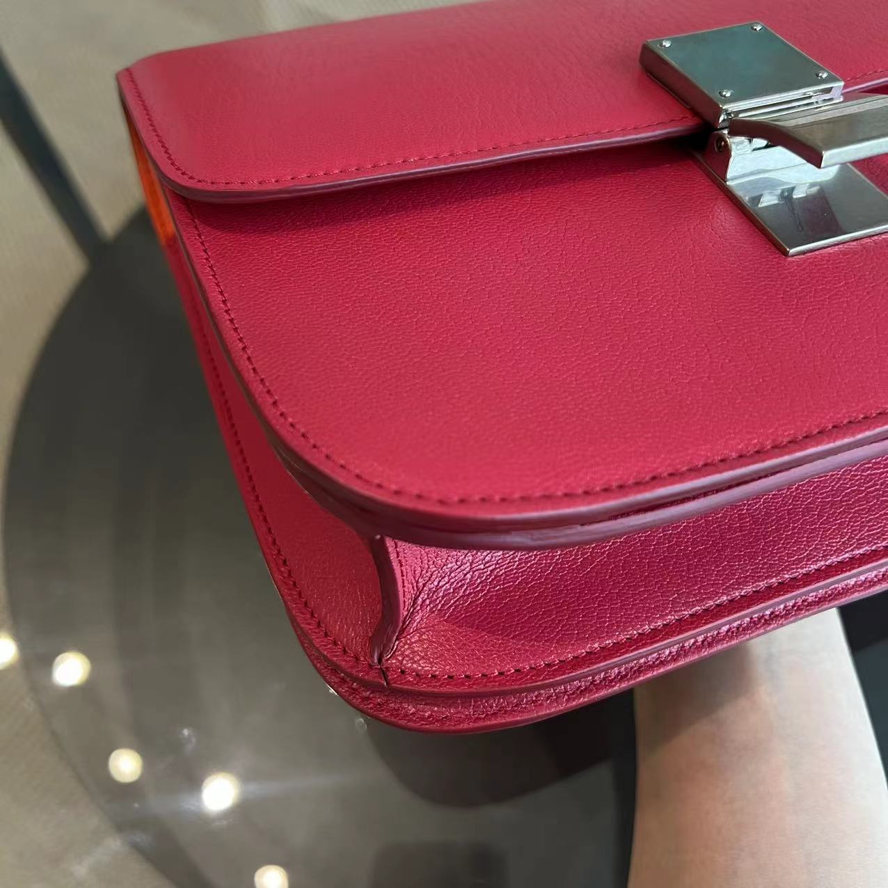Celine Box Medium Grained Calfskin Hot Pink Silver Hardware - Luxury Evermore