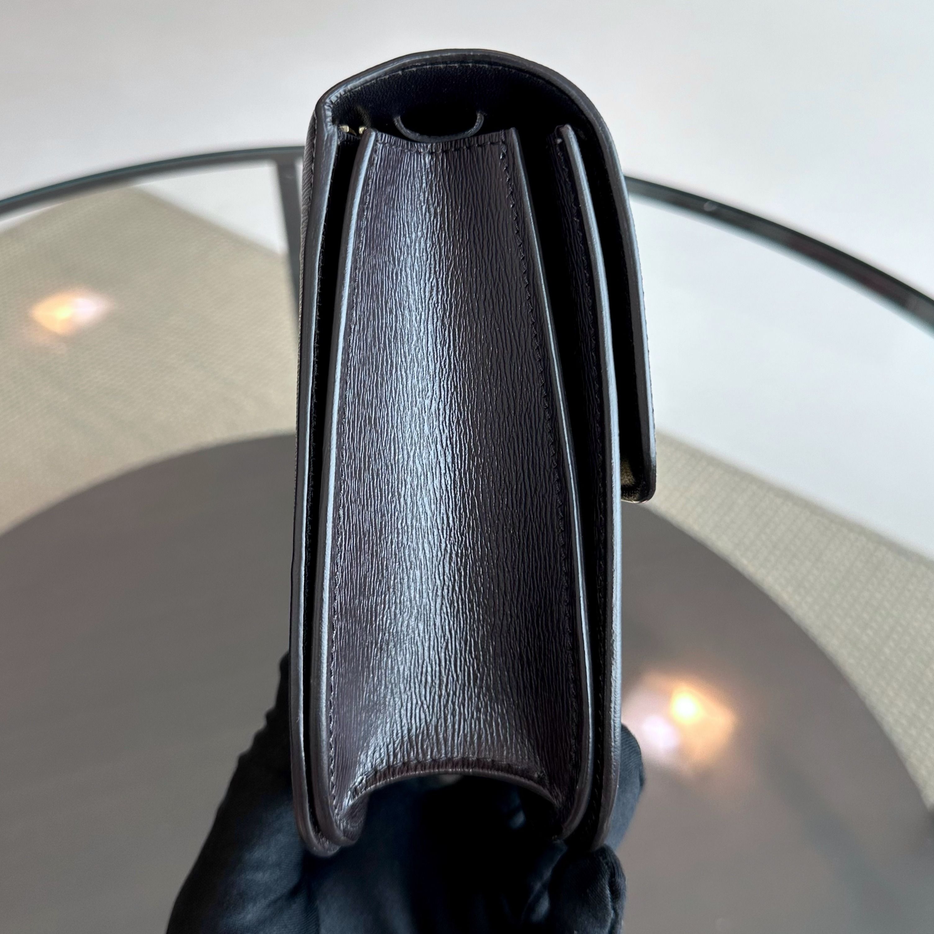 Celine Classic Box Medium Liege Calfskin Dark Brown GHW - Luxury Evermore