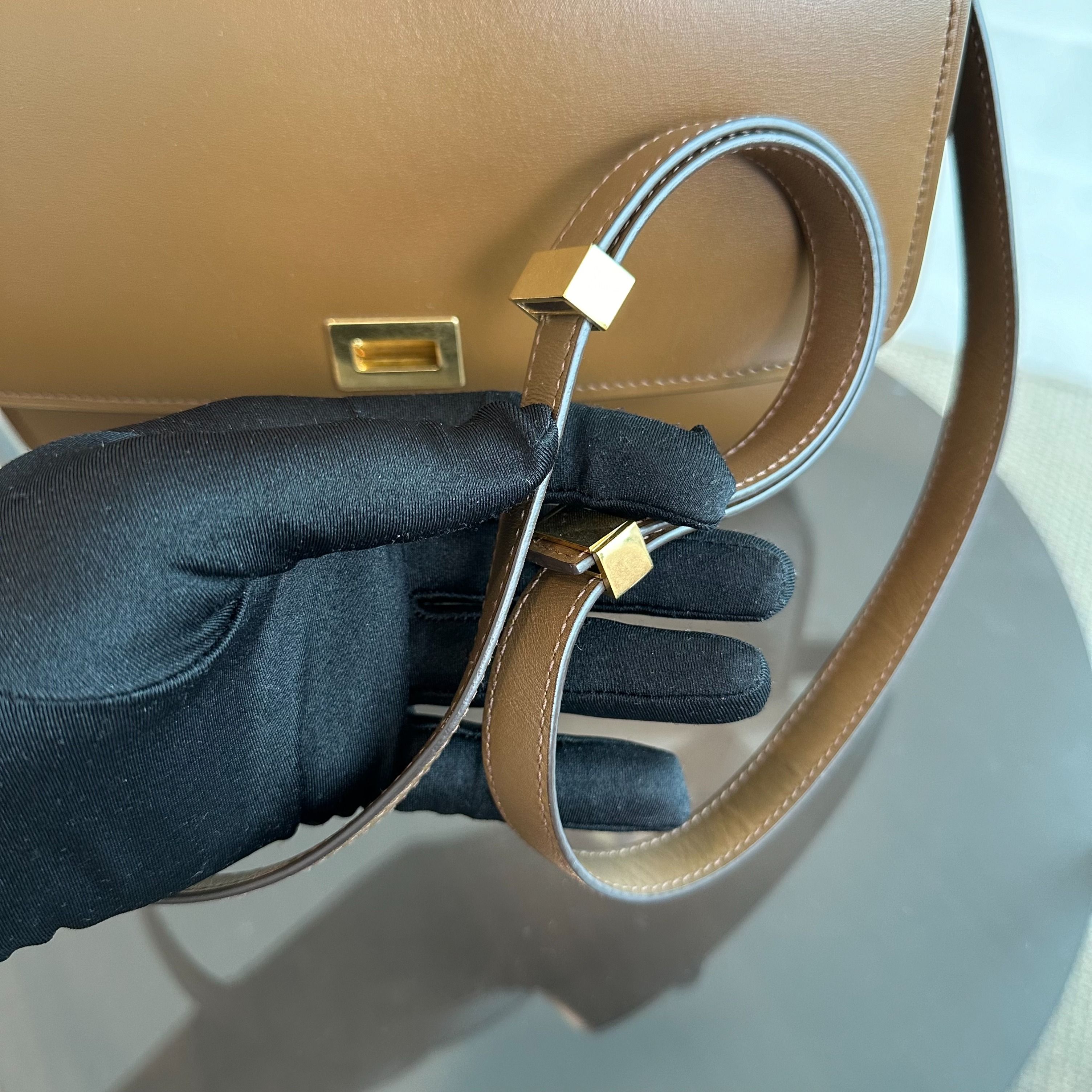 Celine Classic Box Medium Smooth Calfskin Leather Caramel GHW - Luxury Evermore
