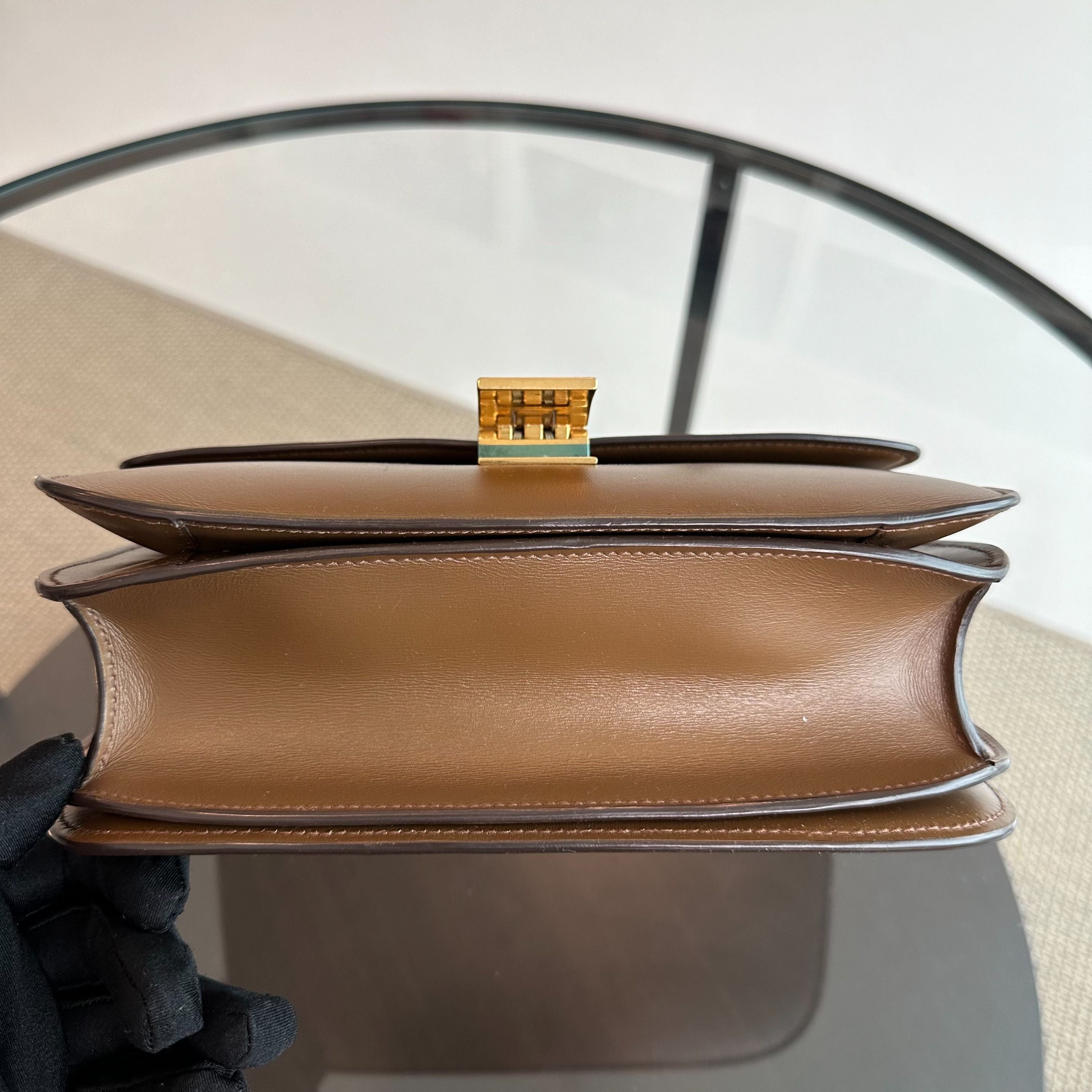 Celine Classic Box Medium Smooth Calfskin Leather Caramel GHW - Luxury Evermore