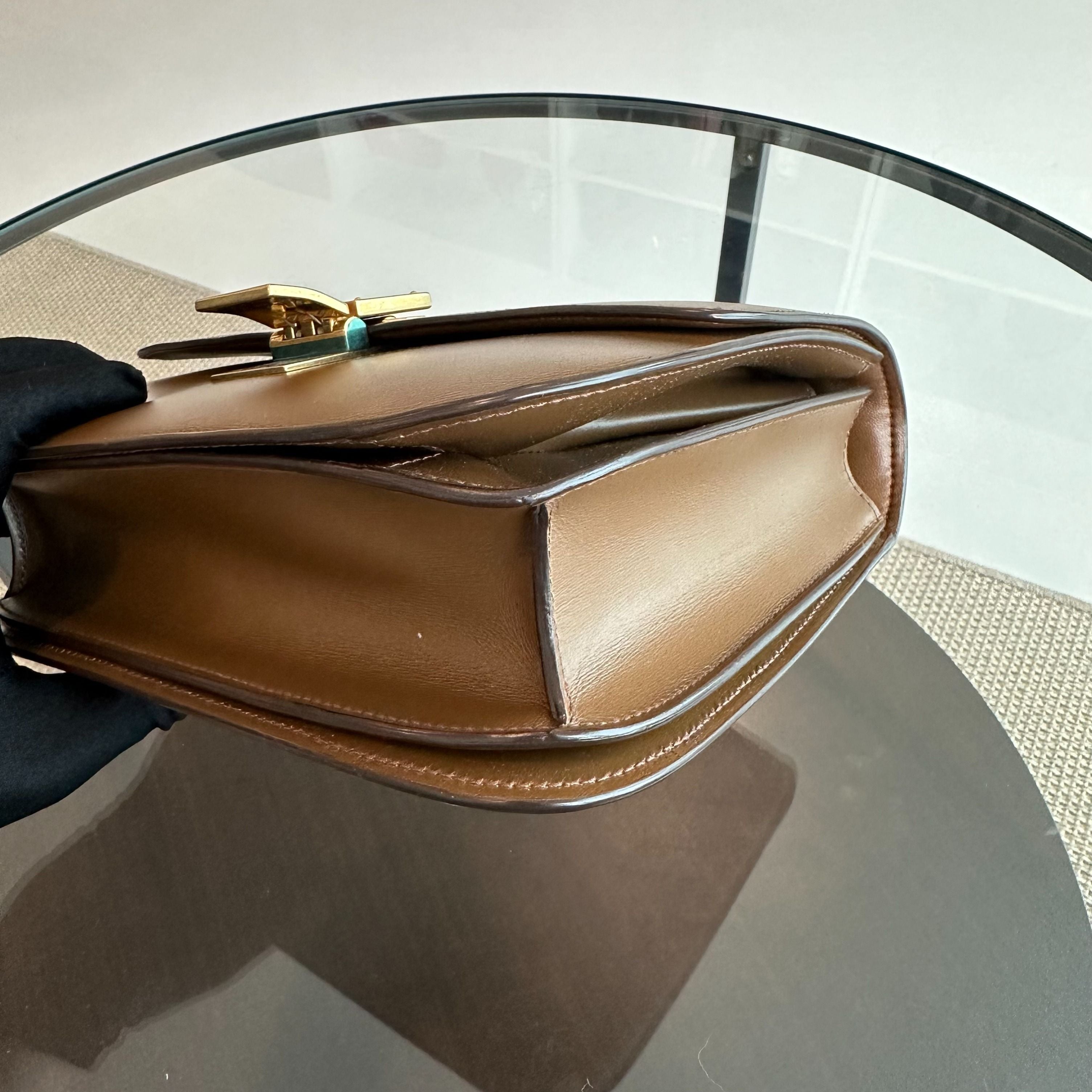 Celine Classic Box Medium Smooth Calfskin Leather Caramel GHW - Luxury Evermore