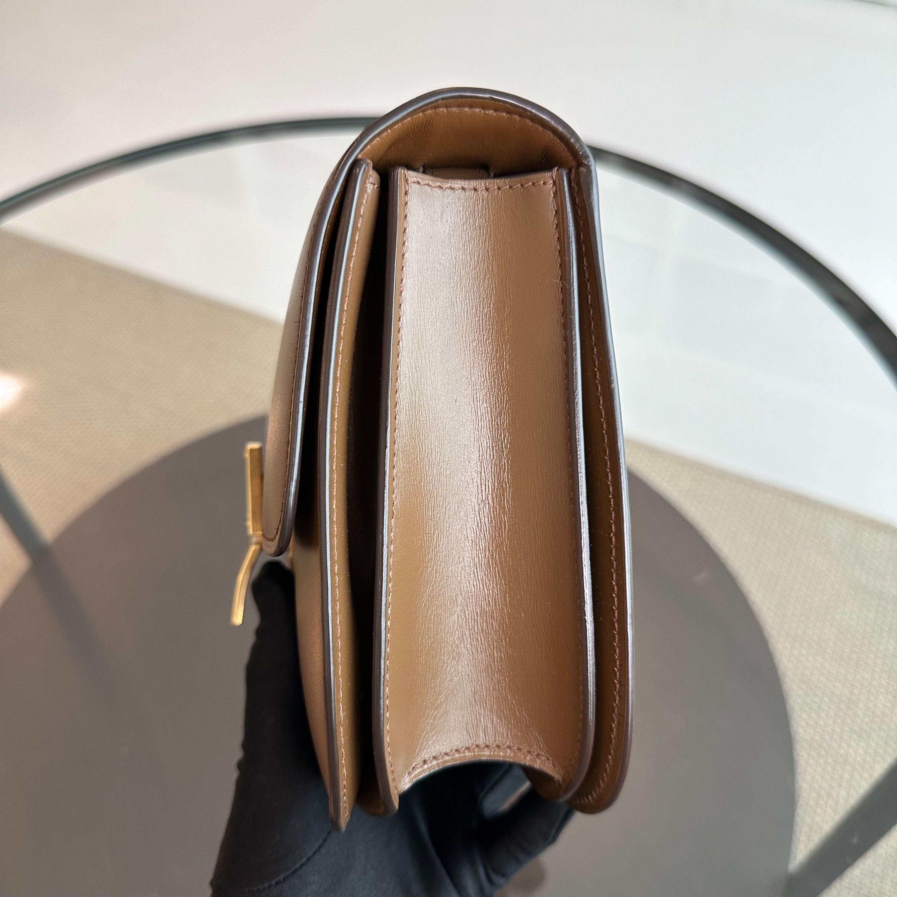 Celine Classic Box Medium Smooth Calfskin Leather Caramel GHW - Luxury Evermore