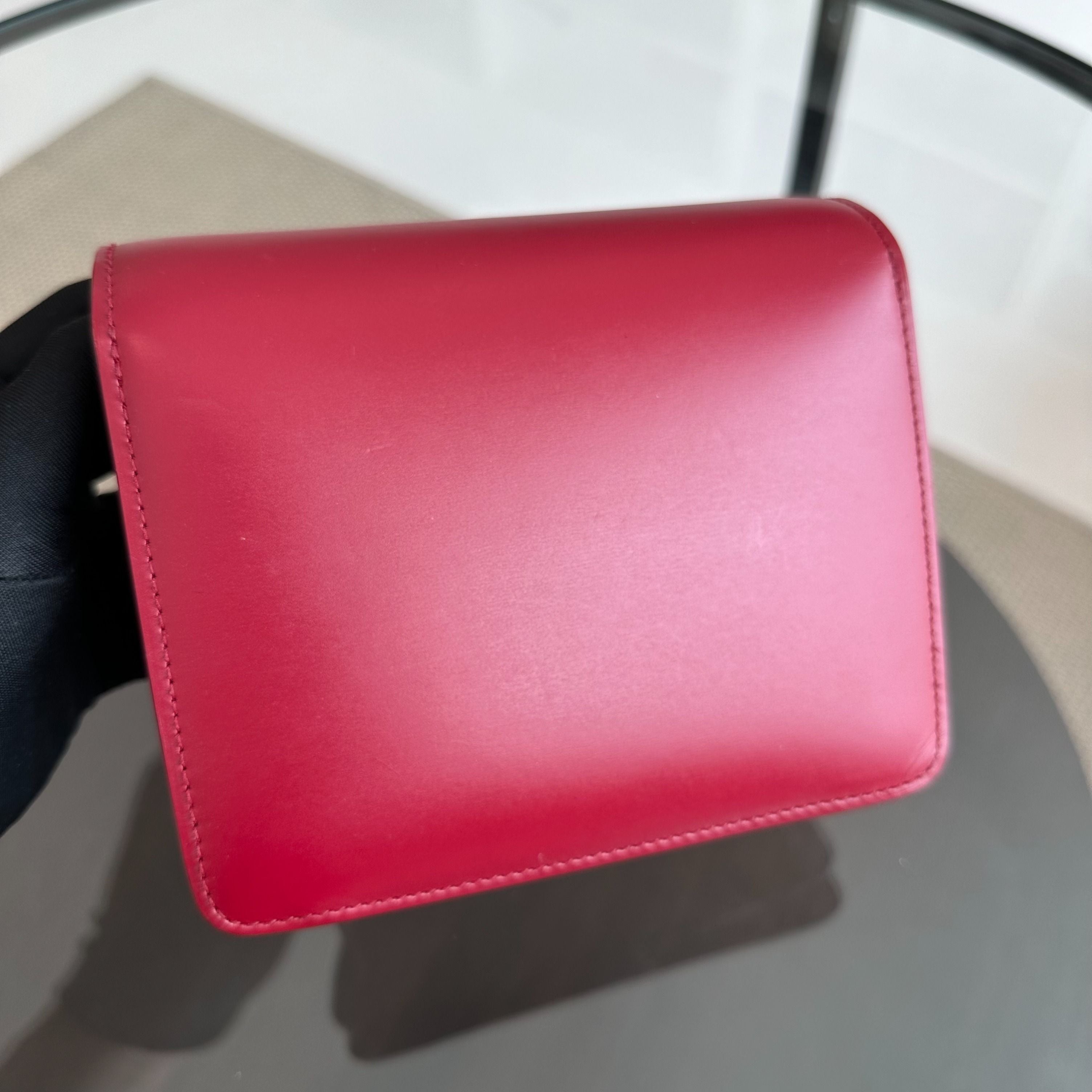 Celine Classic Box Small Smooth Calfskin Burgendy GHW - Luxury Evermore