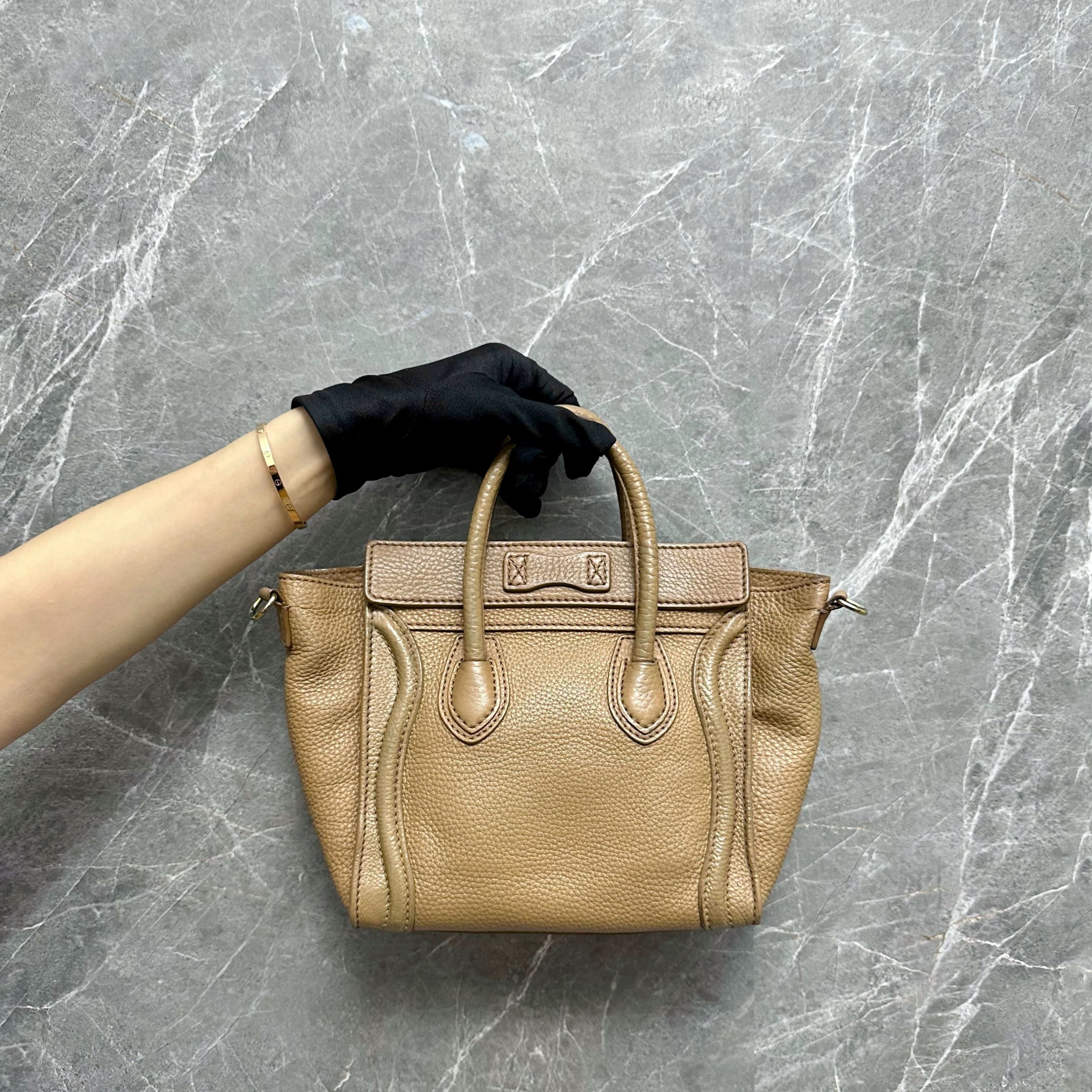 Celine Luggage Mini Camel Beige Top Handle Bag - Luxury Evermore
