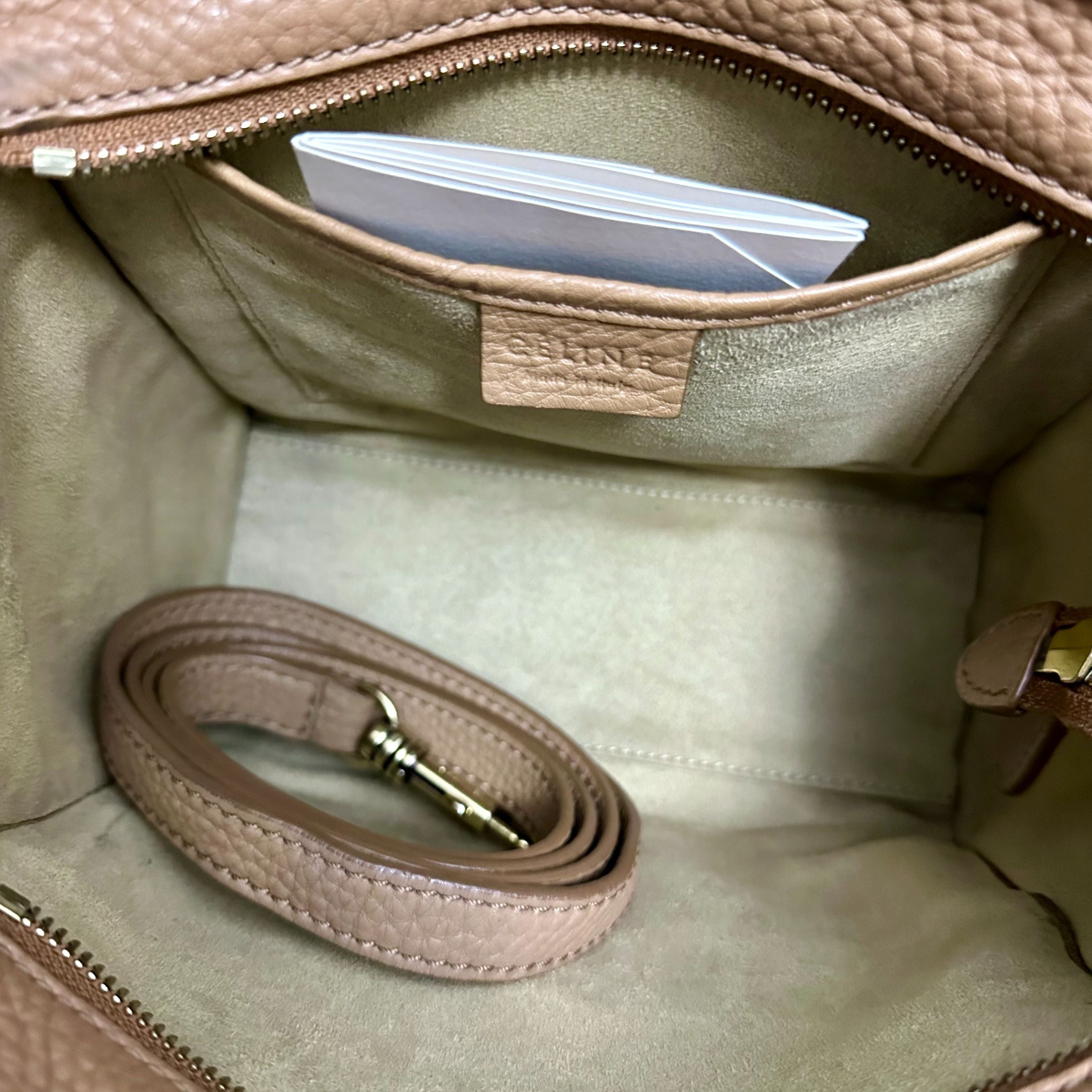 Celine Luggage Mini Camel Beige Top Handle Bag - Luxury Evermore