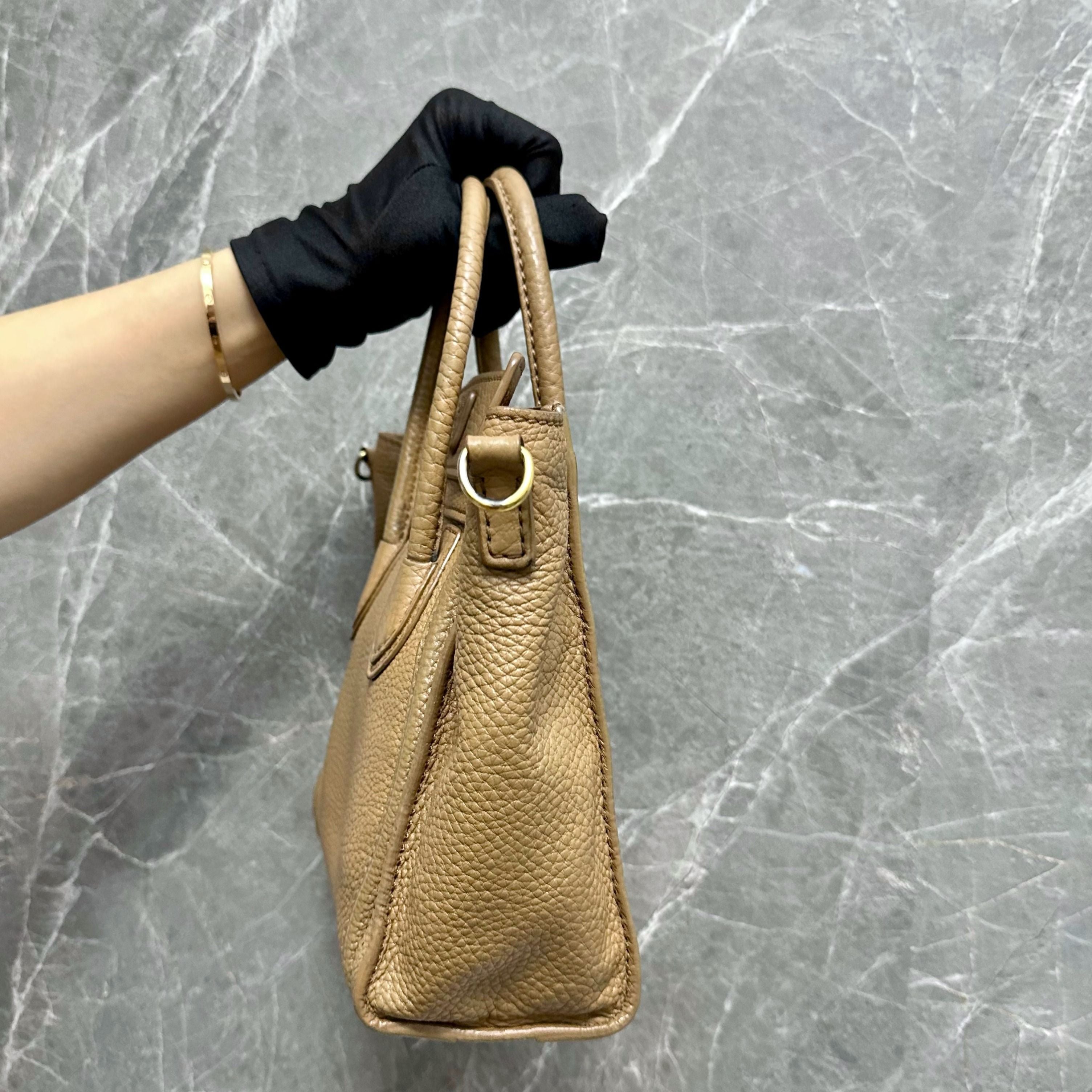 Celine Luggage Mini Camel Beige Top Handle Bag - Luxury Evermore