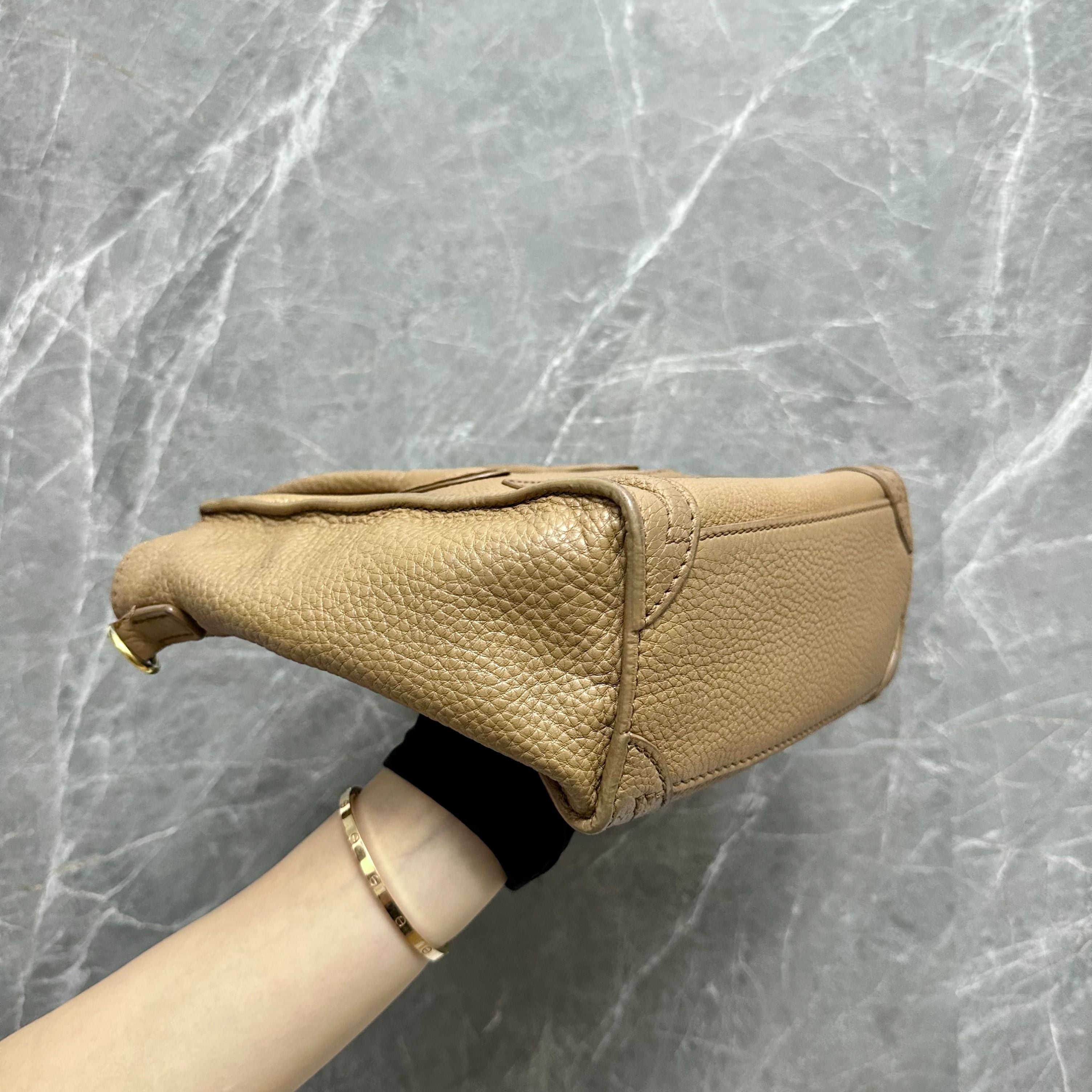 Celine Luggage Mini Camel Beige Top Handle Bag - Luxury Evermore
