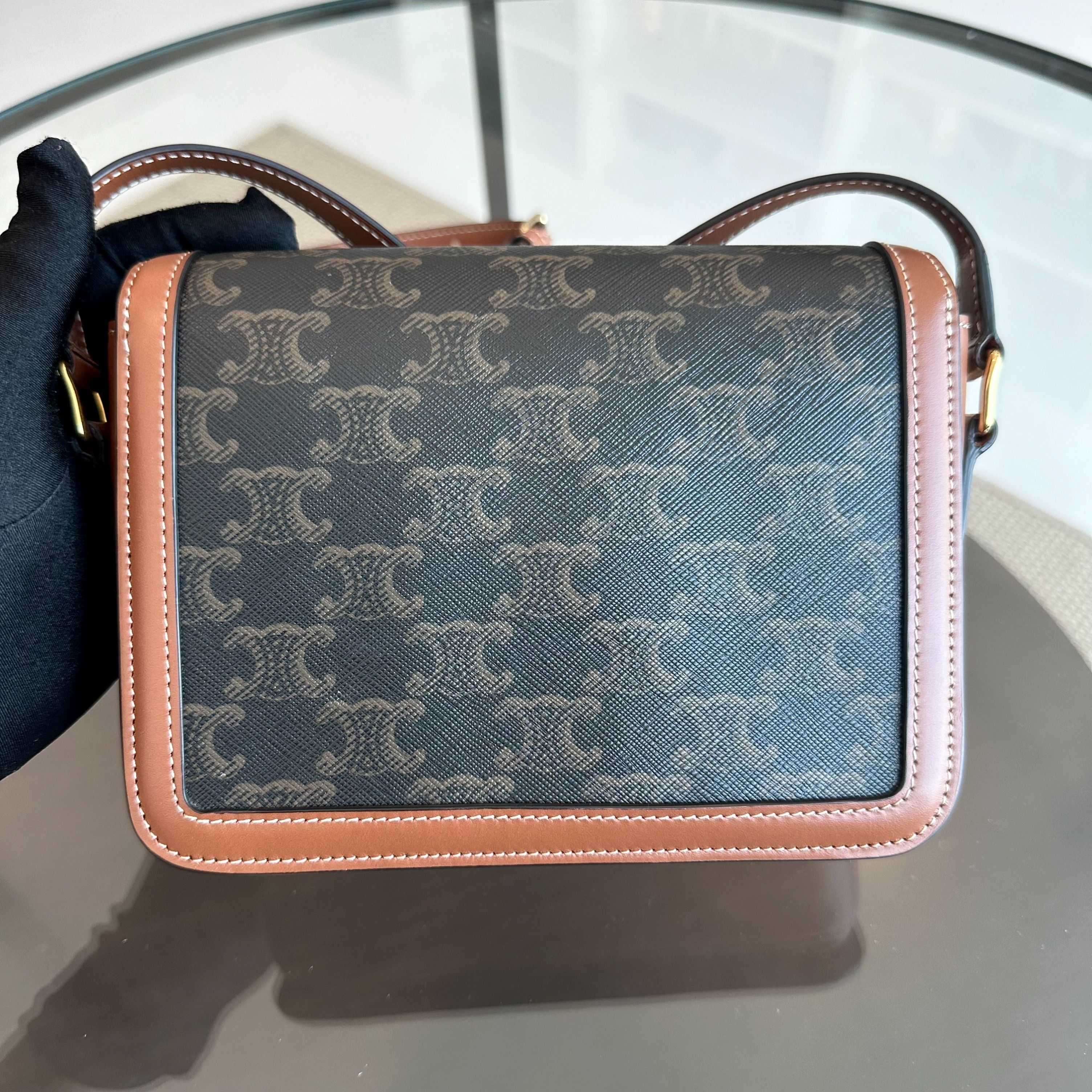 Celine Teen Triomphe in Triomphe Canvas Crossbody Bag - Luxury Evermore