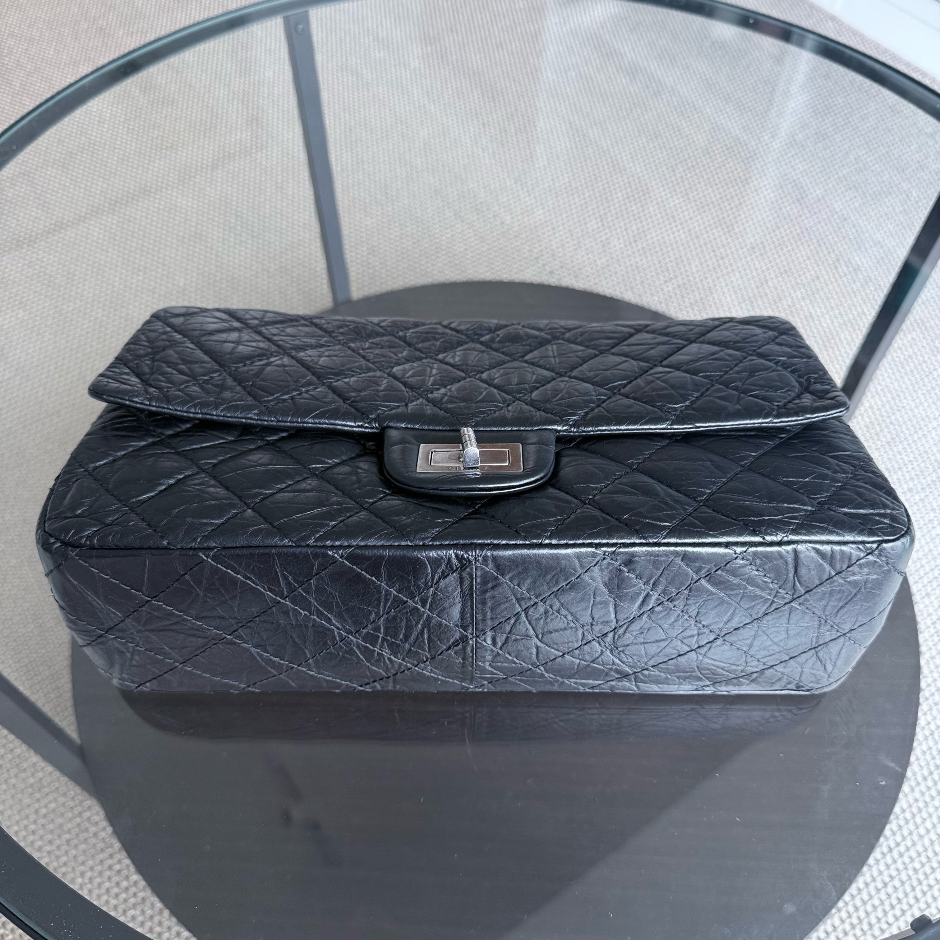 Chanel 2.55 Reissue 227 - Quilted Aged Calfskin Black Ruthenium Silver Hardware Series 13
