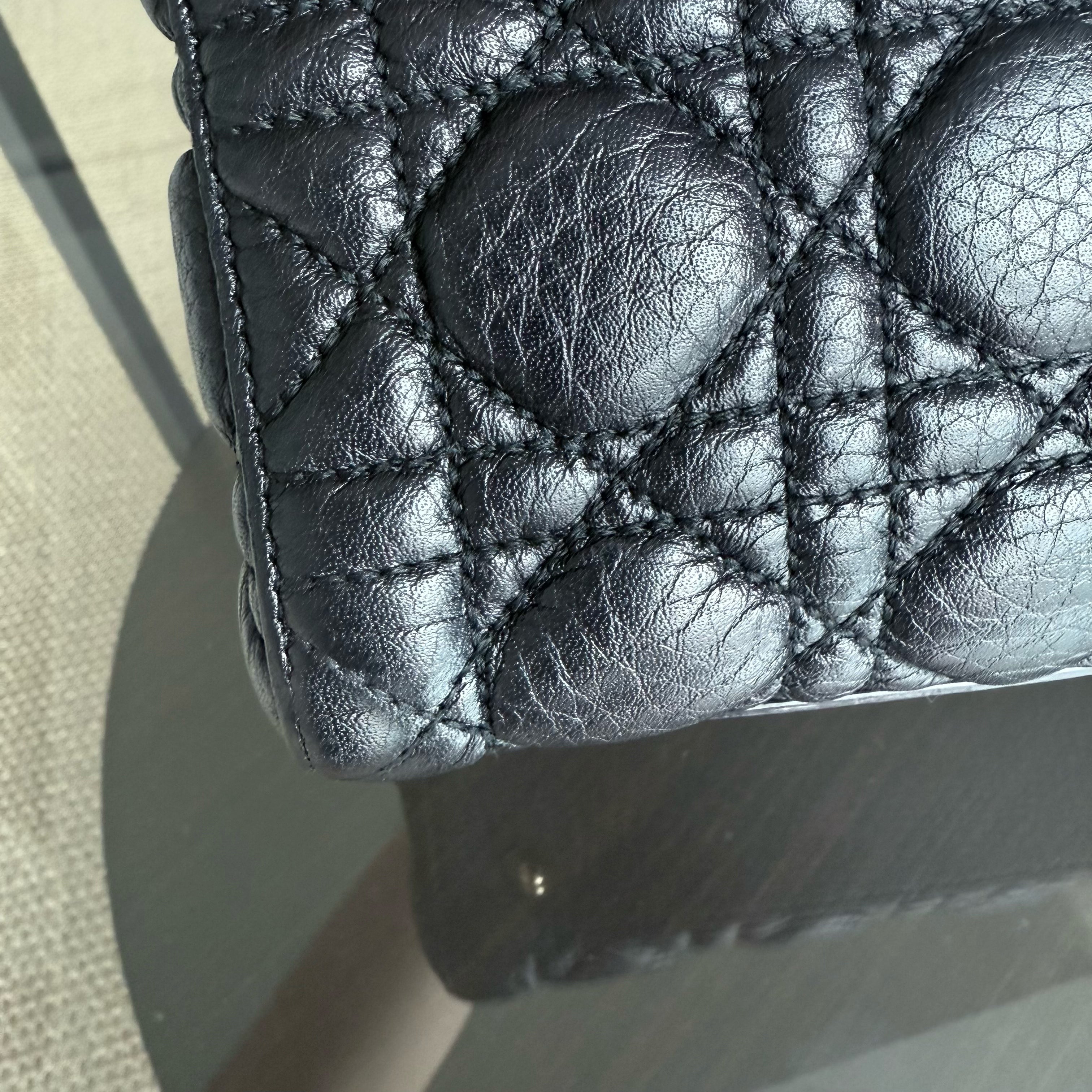 Dior Lady Medium Flap - Cannage Grained Calfskin Black Gold Hardware
