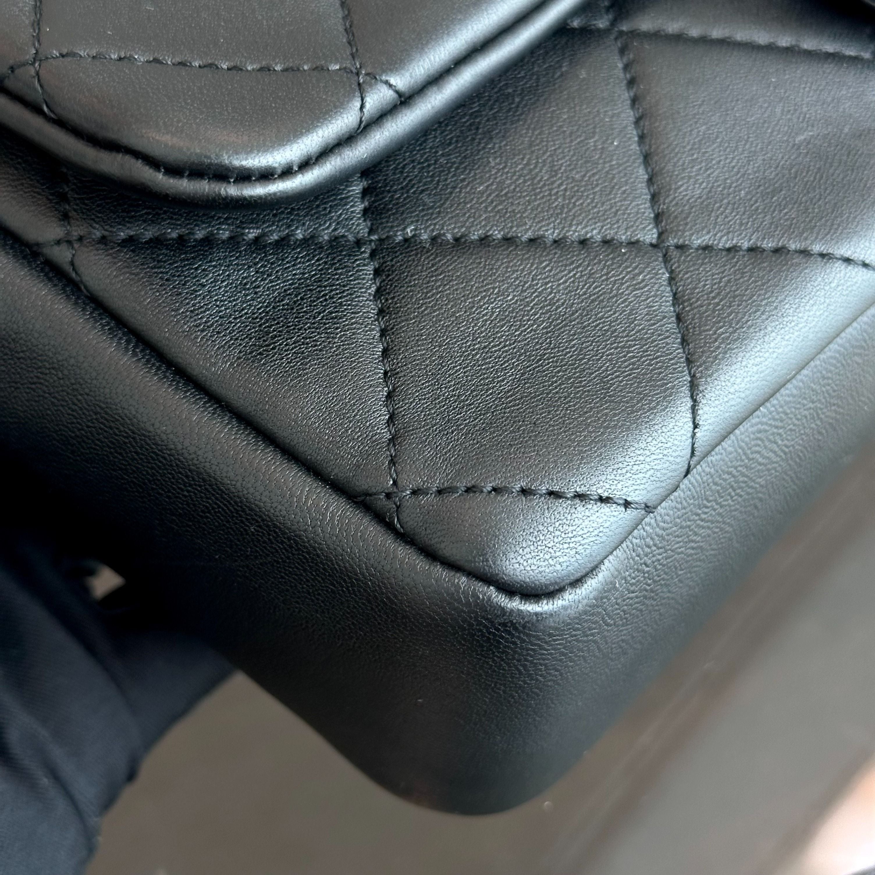 Chanel 2020 Elegant Resin Chain Classic Flap Quilted Lambskin Black GHW No 29 - Luxury Evermore