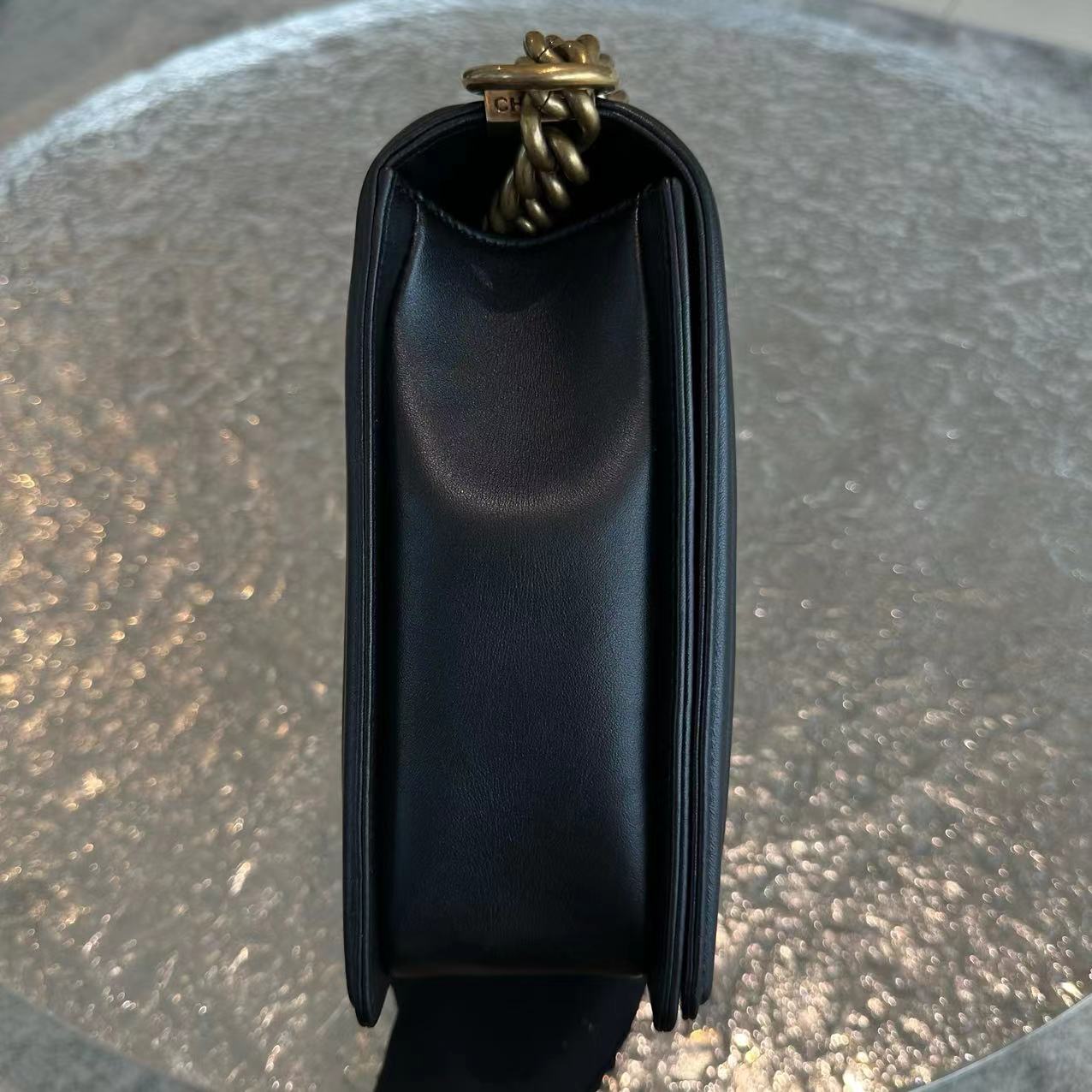 Chanel Boy Large 30CM Quilted Lambskin Leboy Black GHW No 19 - Luxury Evermore