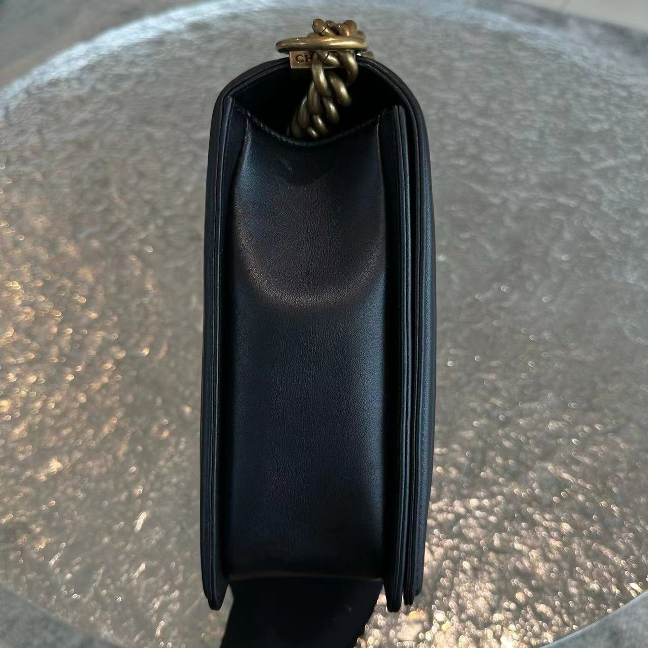 Chanel Boy Large 30CM Quilted Lambskin Leboy Black GHW No 19 - Luxury Evermore