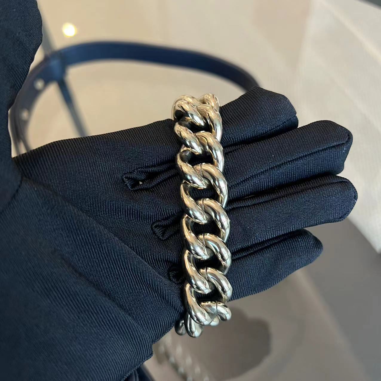 Chanel Boy Small 20CM Quilted Lambskin Dark Navy Blue Leboy Golden Hardware Series 25 - Luxury Evermore