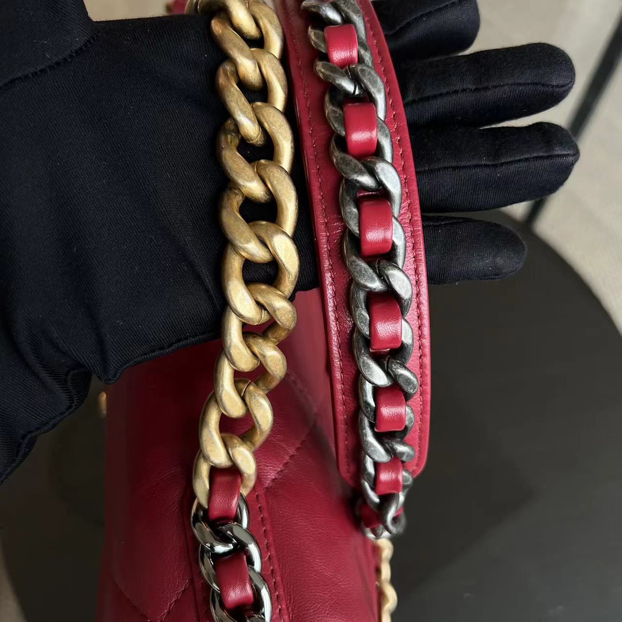 Chanel C19 Goatskin Small 19 Quilted Goatskin Burgundy Dark Red GHW No 30 - Luxury Evermore