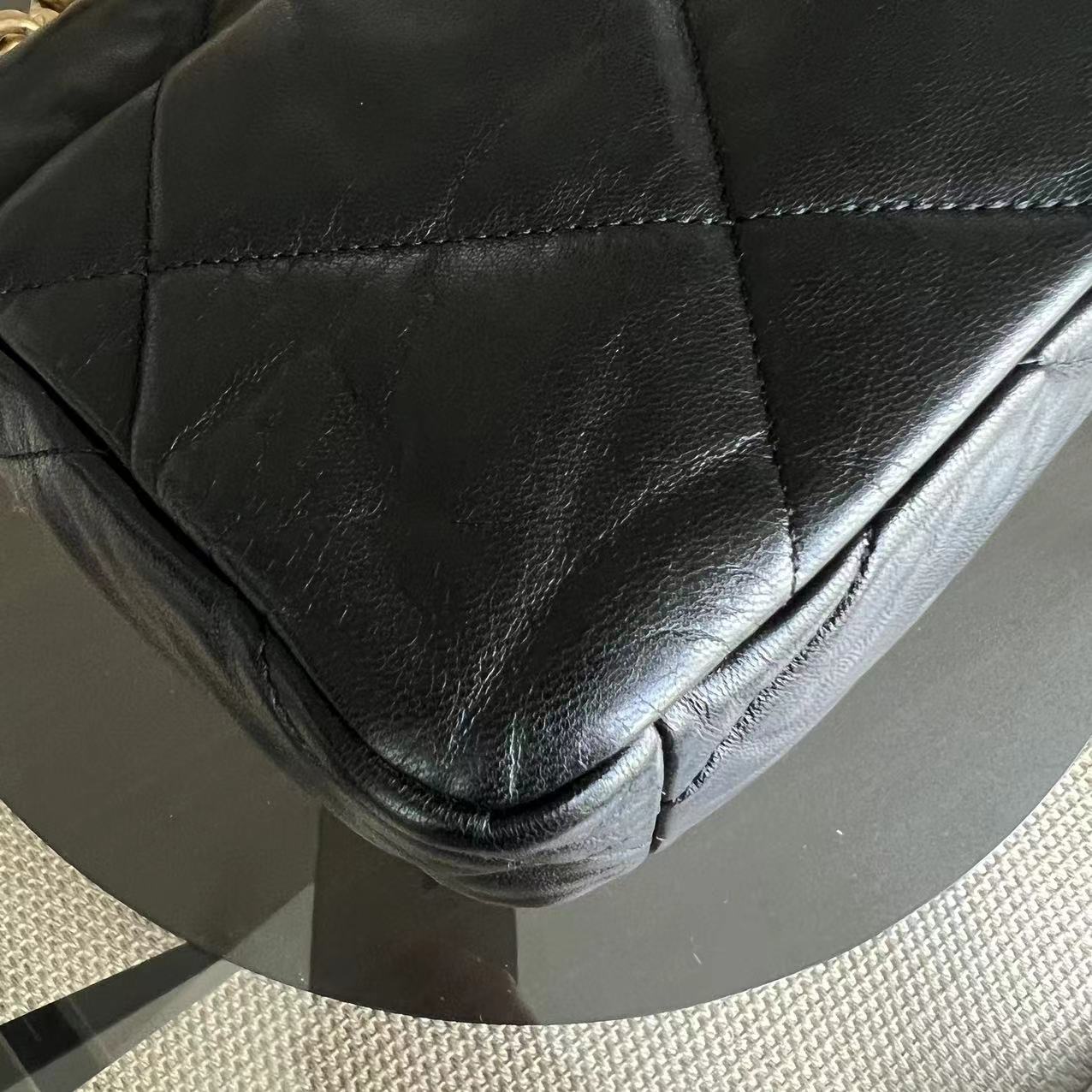 Chanel C19 Small 19 Bag Quilted Goatskin Black Two-Tone Hardware Series 30 - Luxury Evermore