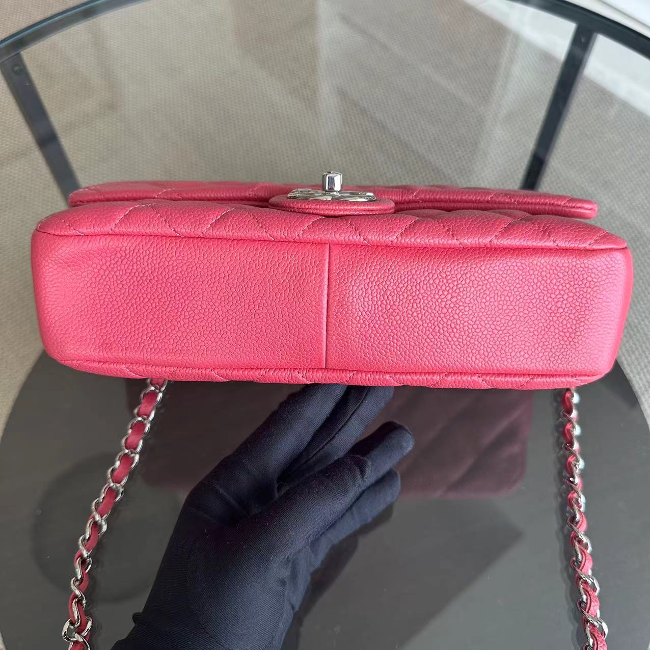 Chanel Caviar Easy Flap Zipper Quilted Calfskin Small Pink SHW No 20 - Luxury Evermore