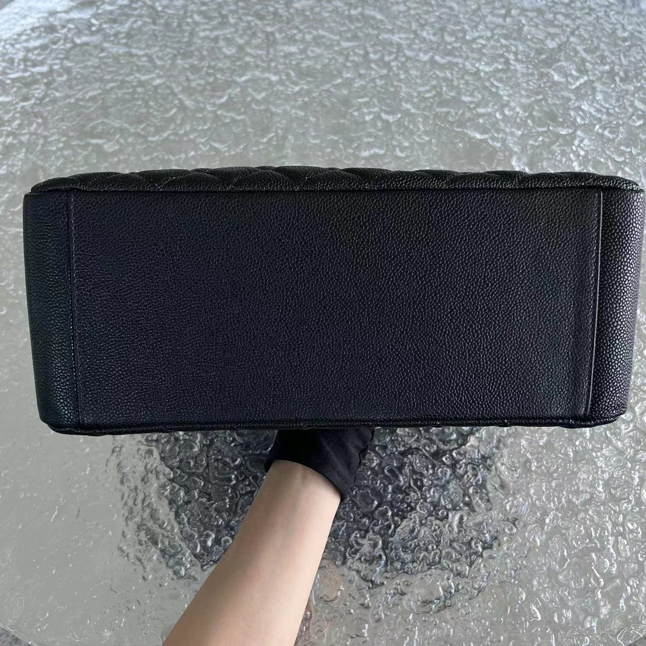 Chanel Caviar GST Grand Shopping Tote Quilted Calfskin Black Silver Hardware - Luxury Evermore