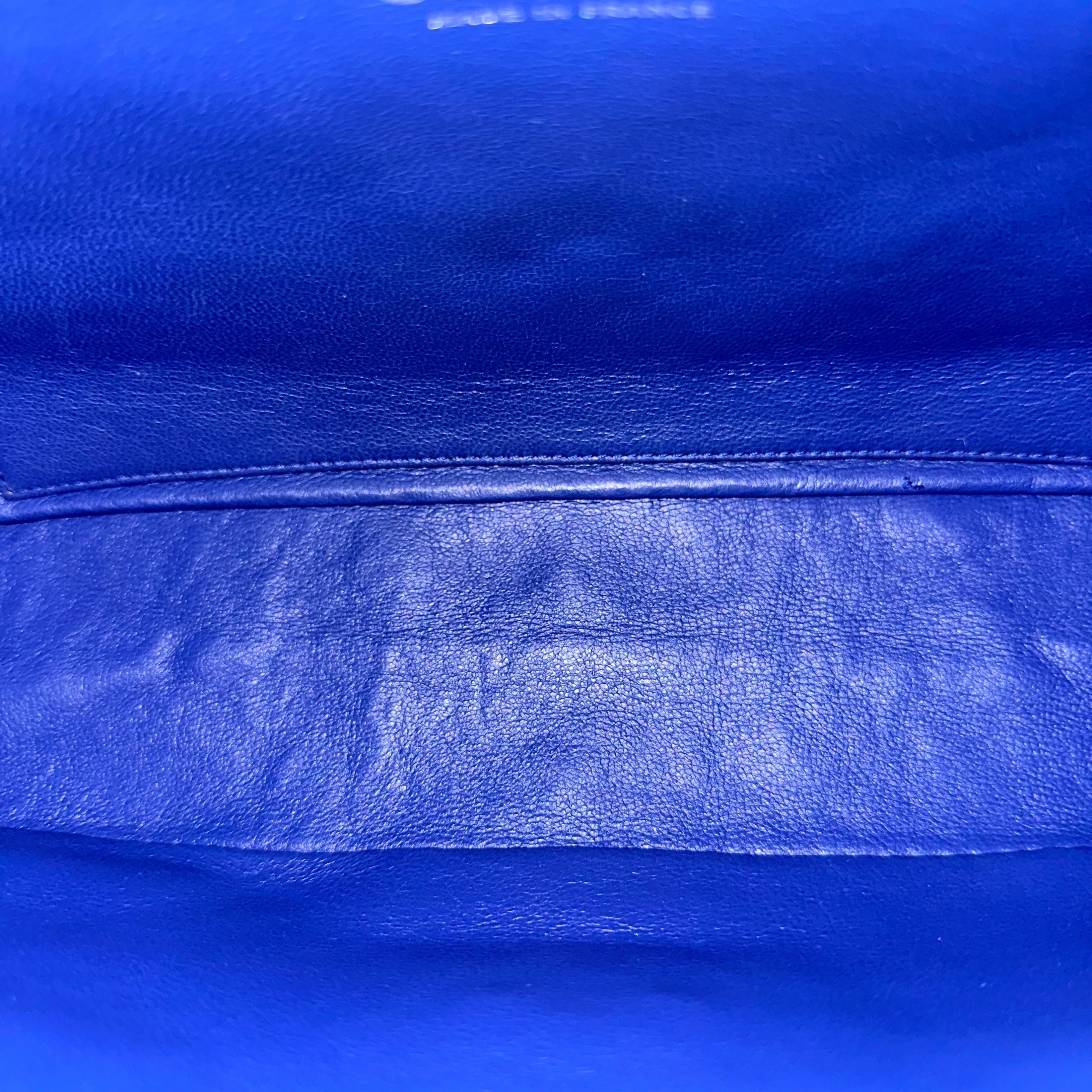 Chanel Caviar Jumbo Classic Flap 30CM Quilted Calfskin Blue SHW No 12 - Luxury Evermore