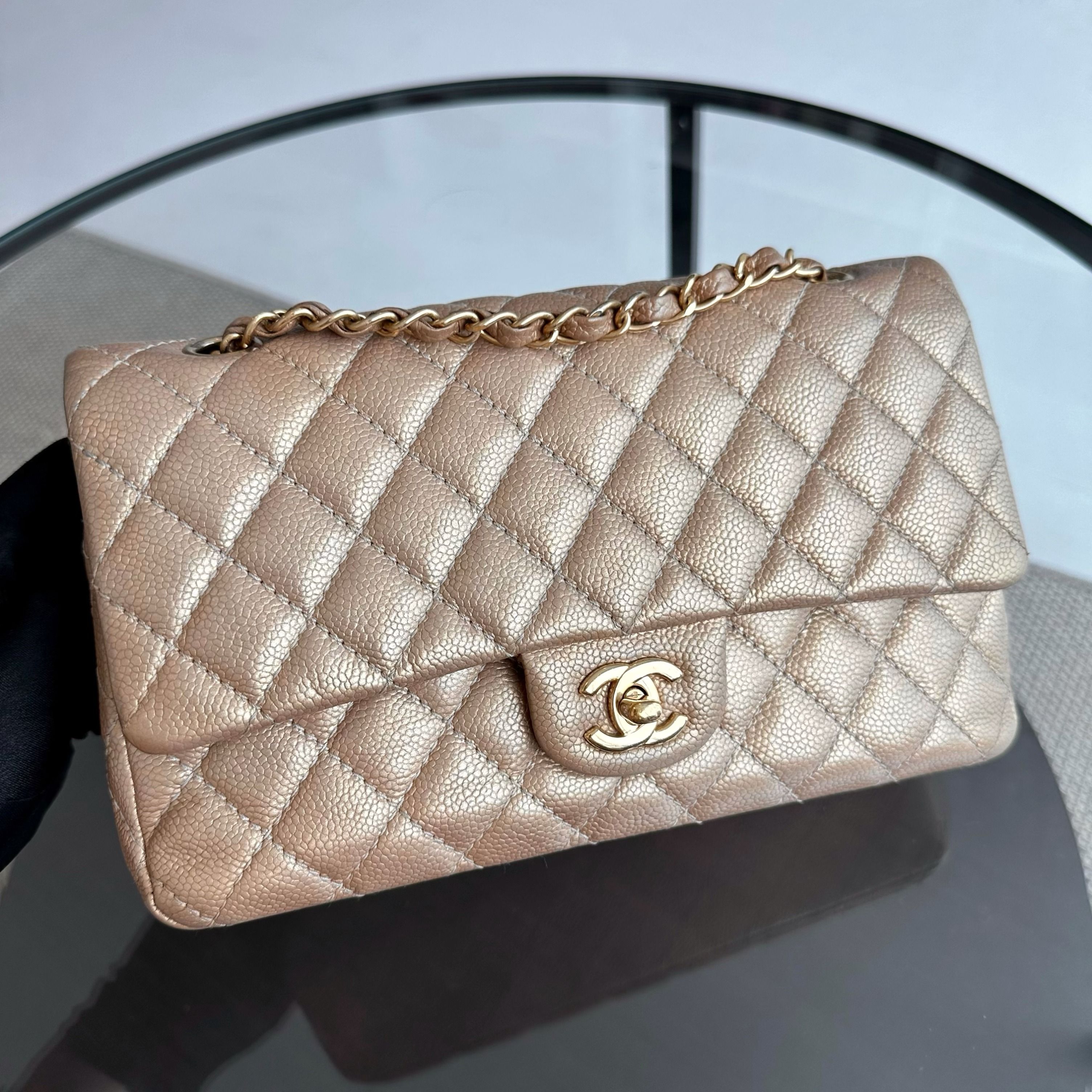 Chanel Caviar Medium Classic Flap Gold GHW No 20 - Luxury Evermore