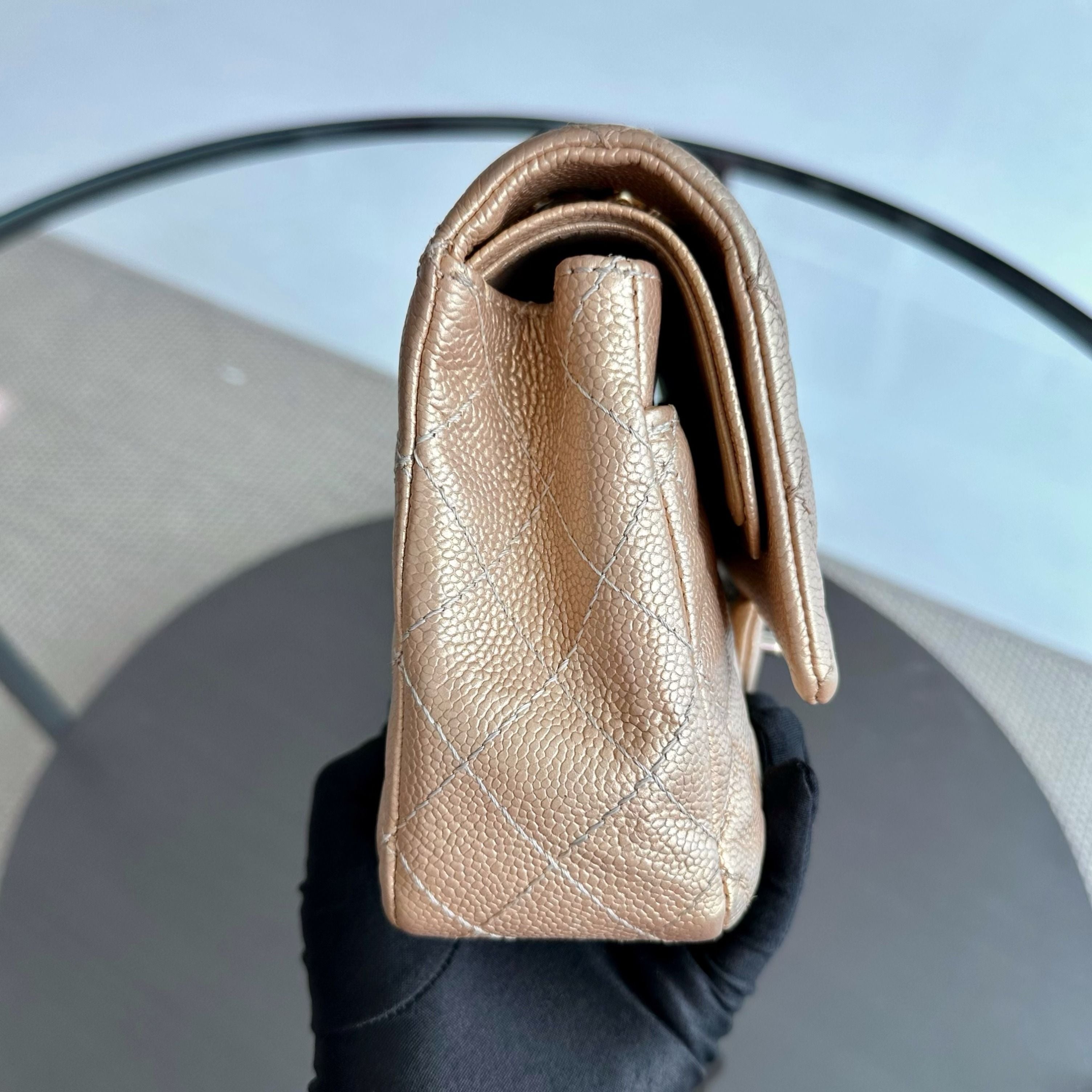 Chanel Caviar Medium Classic Flap Gold GHW No 20 - Luxury Evermore