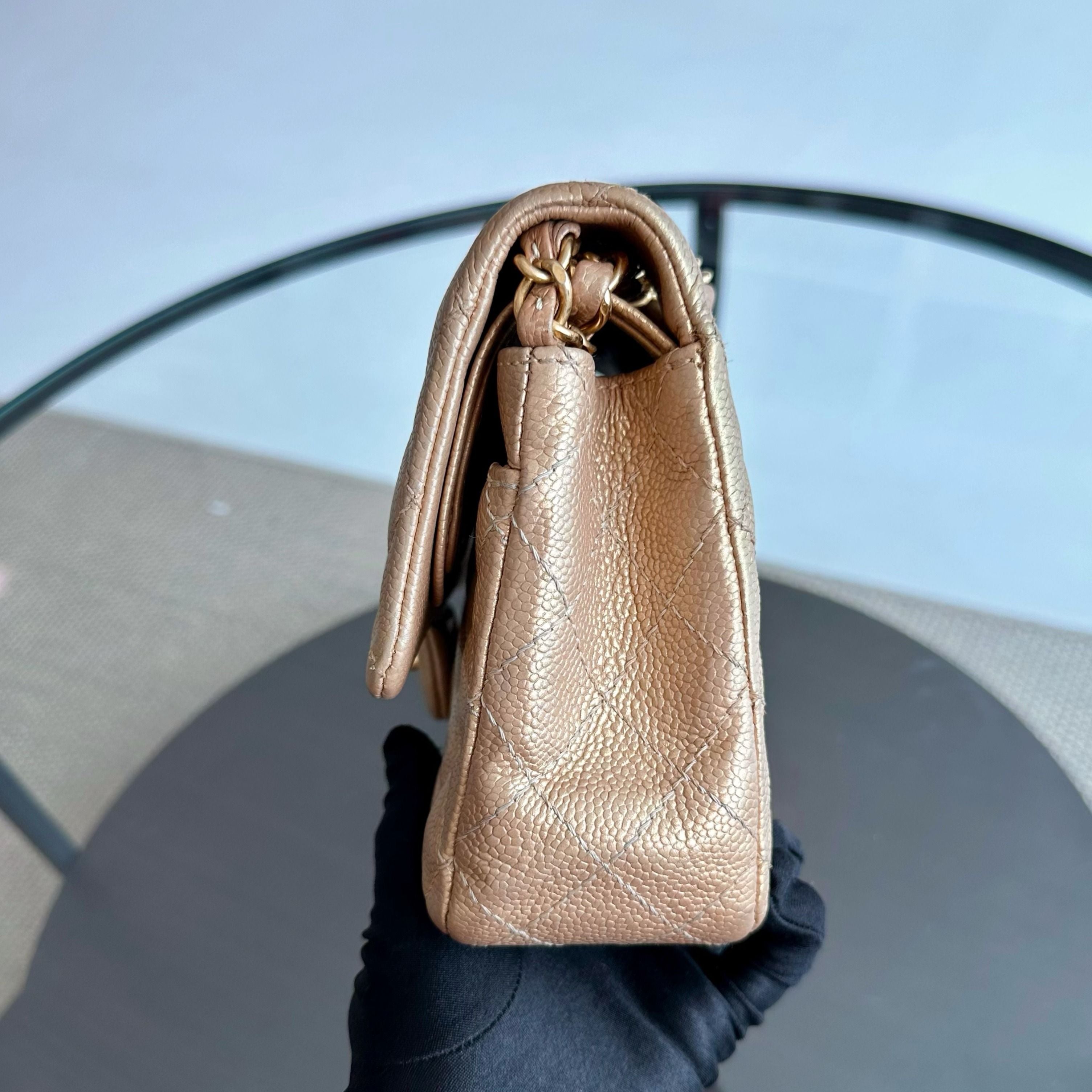 Chanel Caviar Medium Classic Flap Gold GHW No 20 - Luxury Evermore