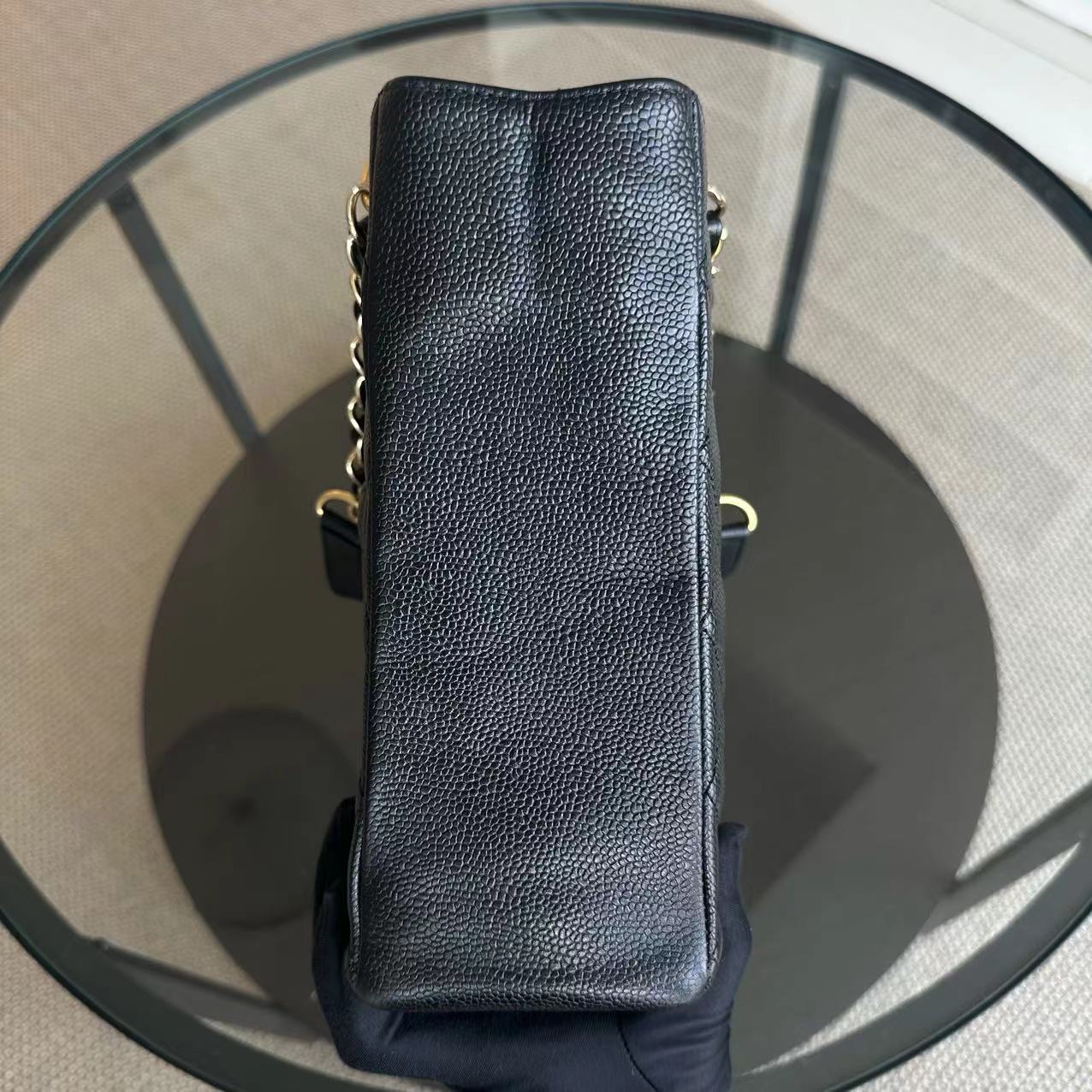 Chanel Caviar PST Petite Shopping Tote Black GHW No 8 - Luxury Evermore