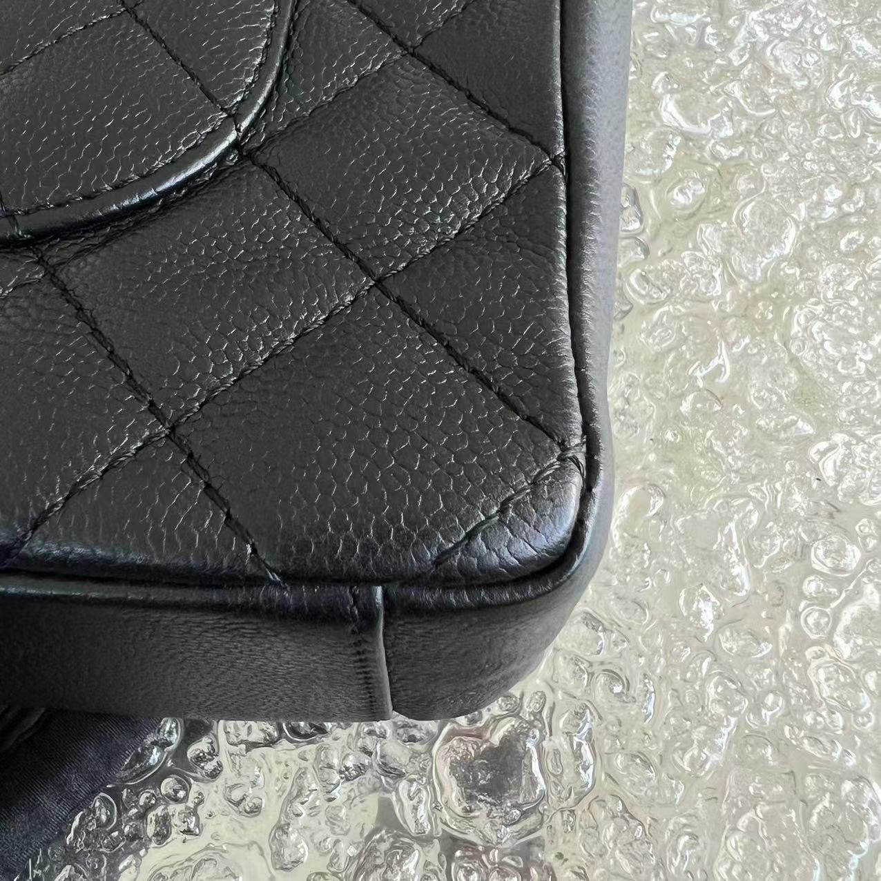 Chanel Caviar PST Petite Shopping Tote Quilted Calfskin Black Silver Hardware Series 12 - Luxury Evermore