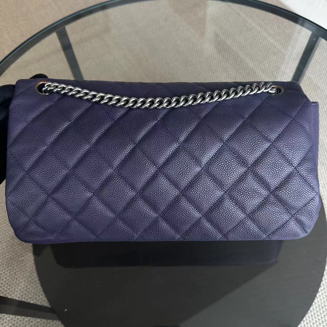 Chanel Caviar Quilted Jumbo Matelasse Seasonal Flap Quilted Calfskin SHW No 16 - Luxury Evermore