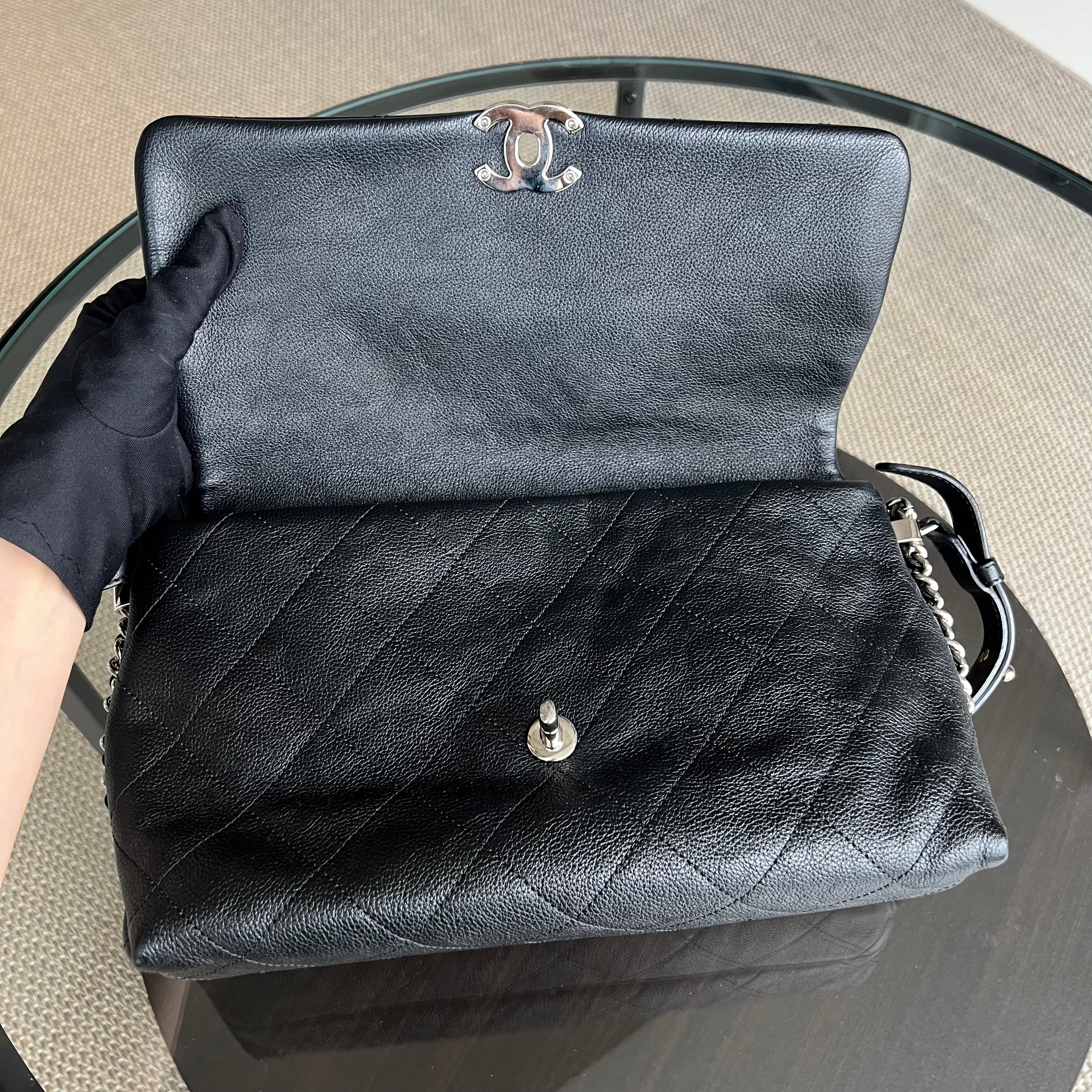 Chanel Caviar Seasonal Flap Braided With Style Quilted Grained Calfskin Black Silver Hardware Series 25 - Luxury Evermore