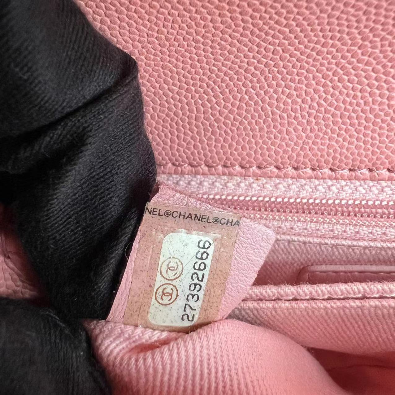 Chanel Caviar Small Coco Handle Quilted Calfskin Light Pink LGHW No 27 - Luxury Evermore