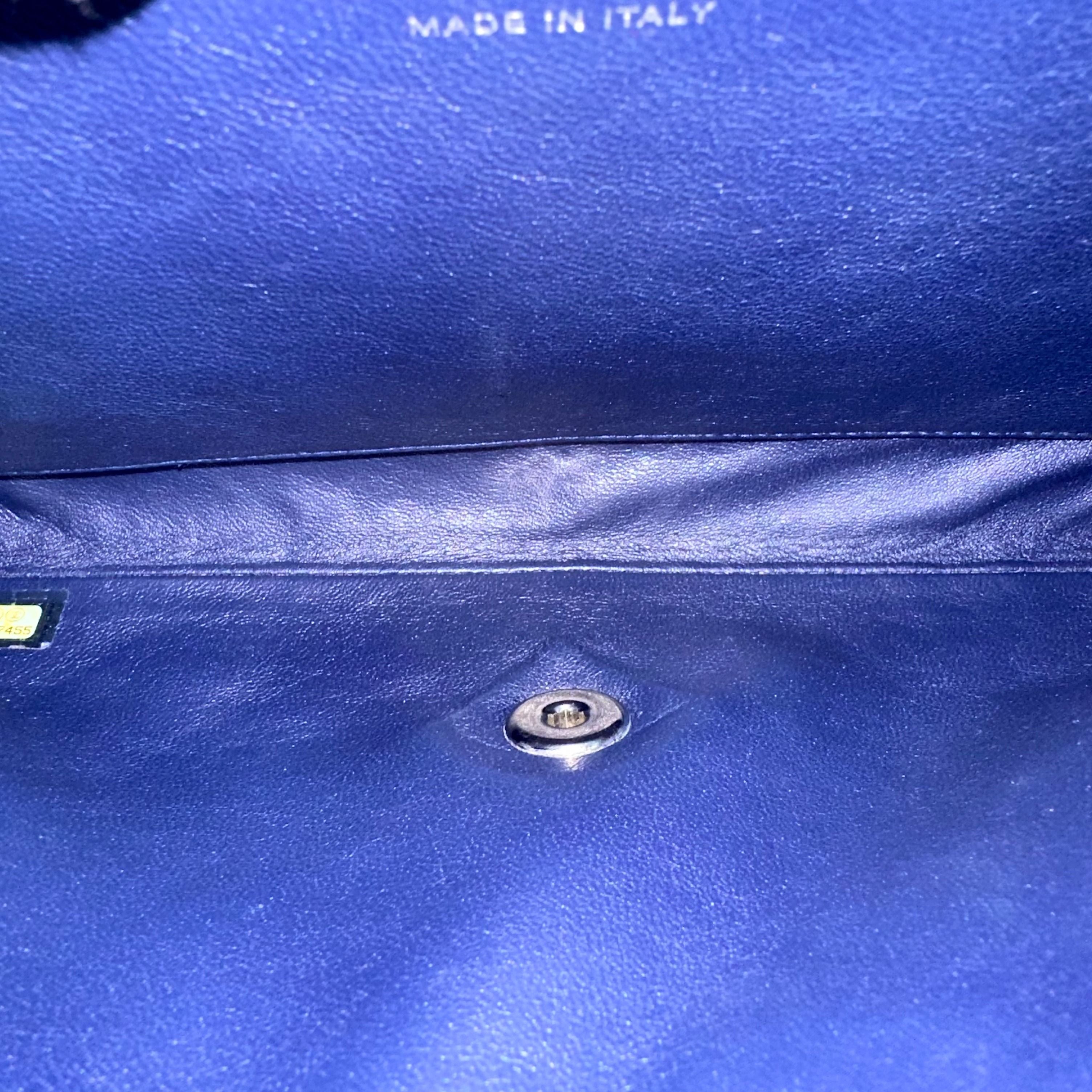 Chanel Caviar Timeless Classic Flap Clutch Calfskin Leather Dark Blue SHW No 18 - Luxury Evermore