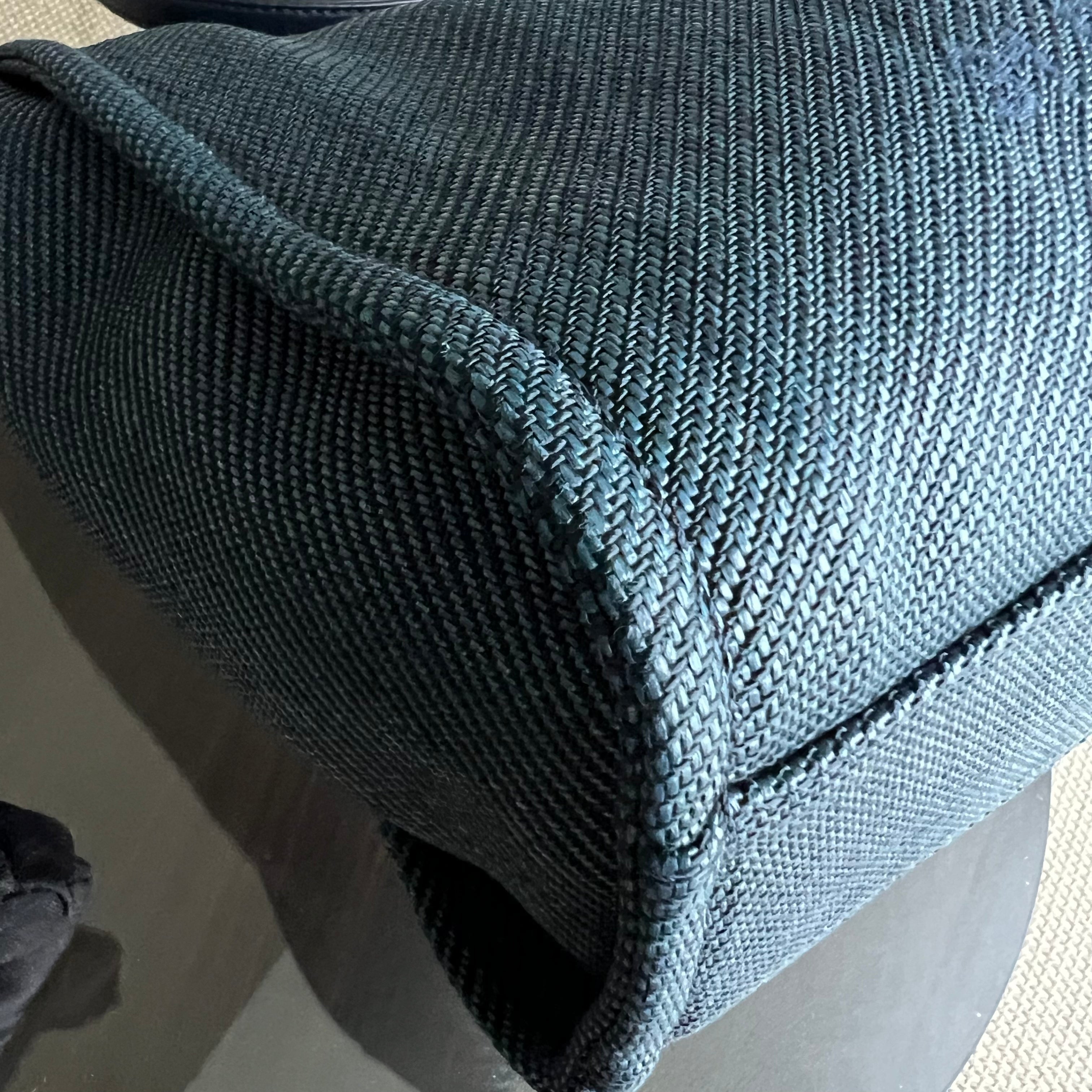 Chanel Deauville Small Tote Blue Canvas Silver Hardware Series 30 - Luxury Evermore