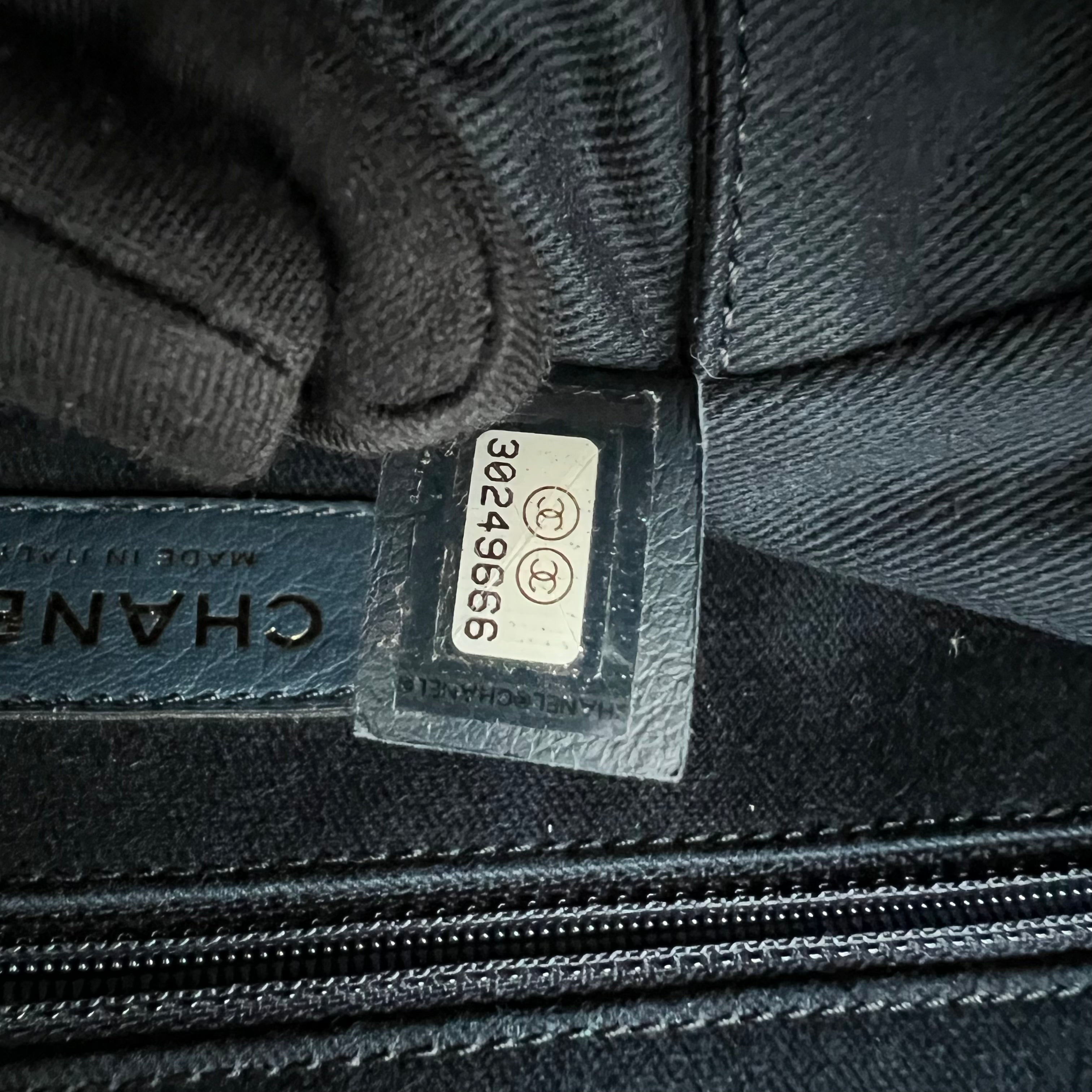 Chanel Deauville Small Tote Blue Canvas Silver Hardware Series 30 - Luxury Evermore