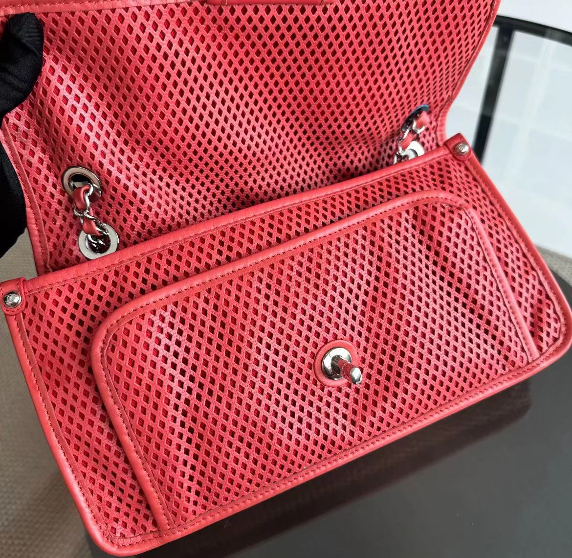 Chanel Flap Perforated French Riviera Up In The Air Bag Silver Hardware Series 17 - Luxury Evermore