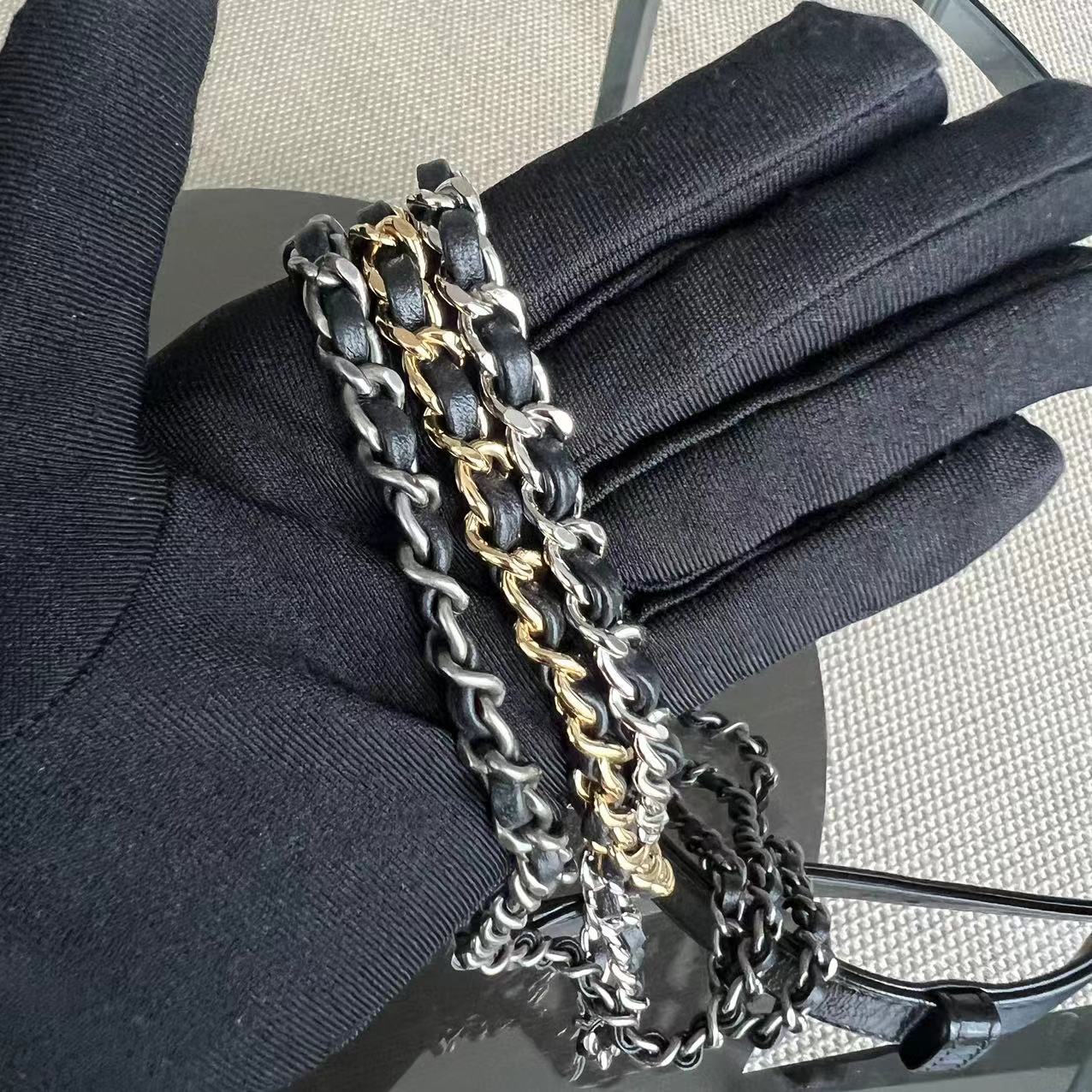 Chanel Gabrielle Medium Quilted Calfskin Blue Black Two-Tone Hardware Series 26 - Luxury Evermore