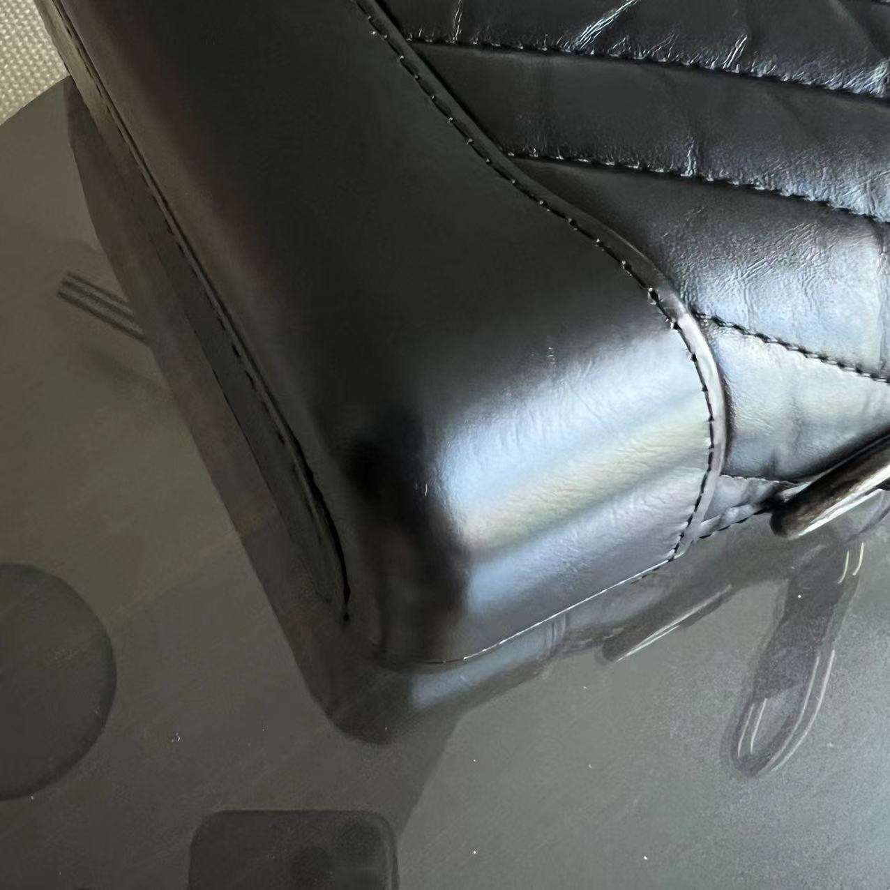 Chanel Gabrielle Small Hobo Chevron Calfskin Black GHW No 26 - Luxury Evermore