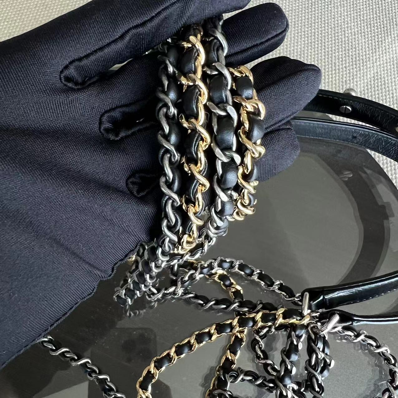 Chanel Gabrielle Small Quilted Calfskin Dark Navy Blue Two Tone Hardware Series 25 - Luxury Evermore