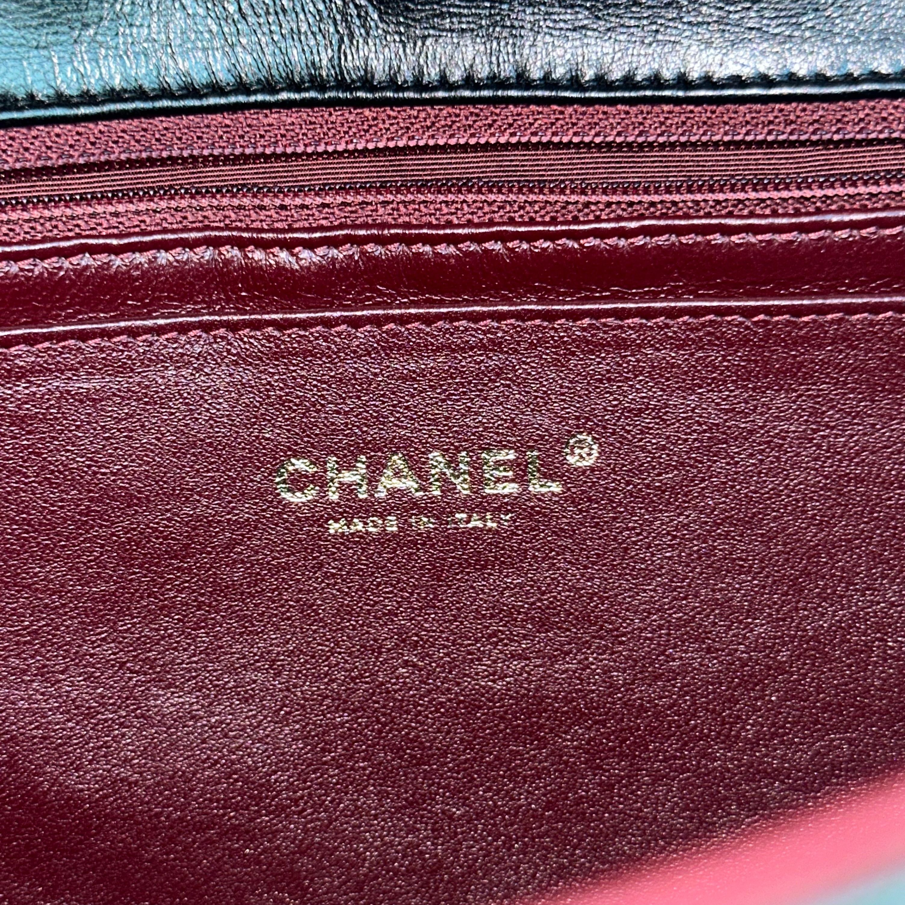 Chanel Jumbo Classic Flap Single Flap Quilted Lambskin Black GHW No 12 - Luxury Evermore