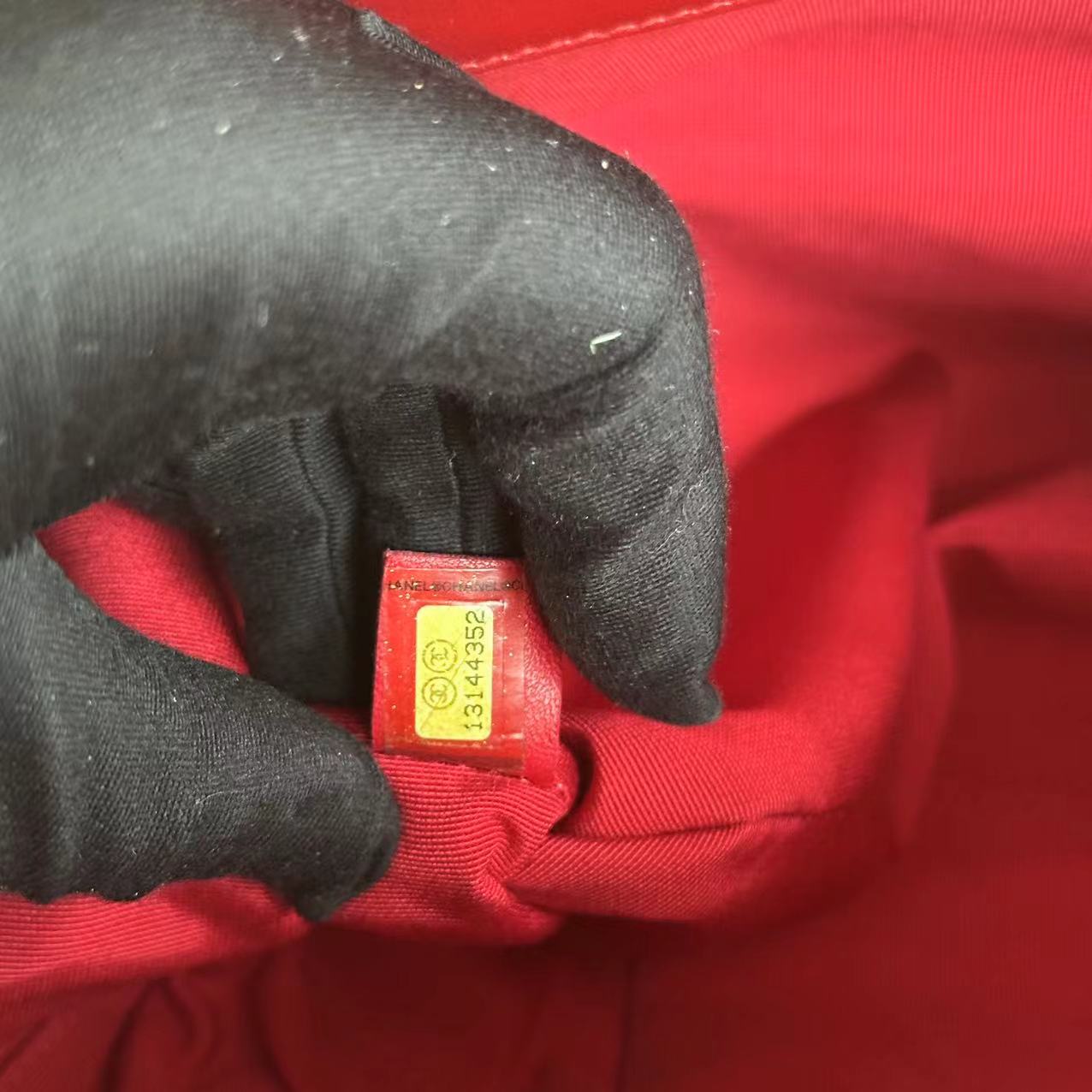 Chanel Lipstick Large Tote XL Patent Vinyl Leather Red No 13 - Luxury Evermore