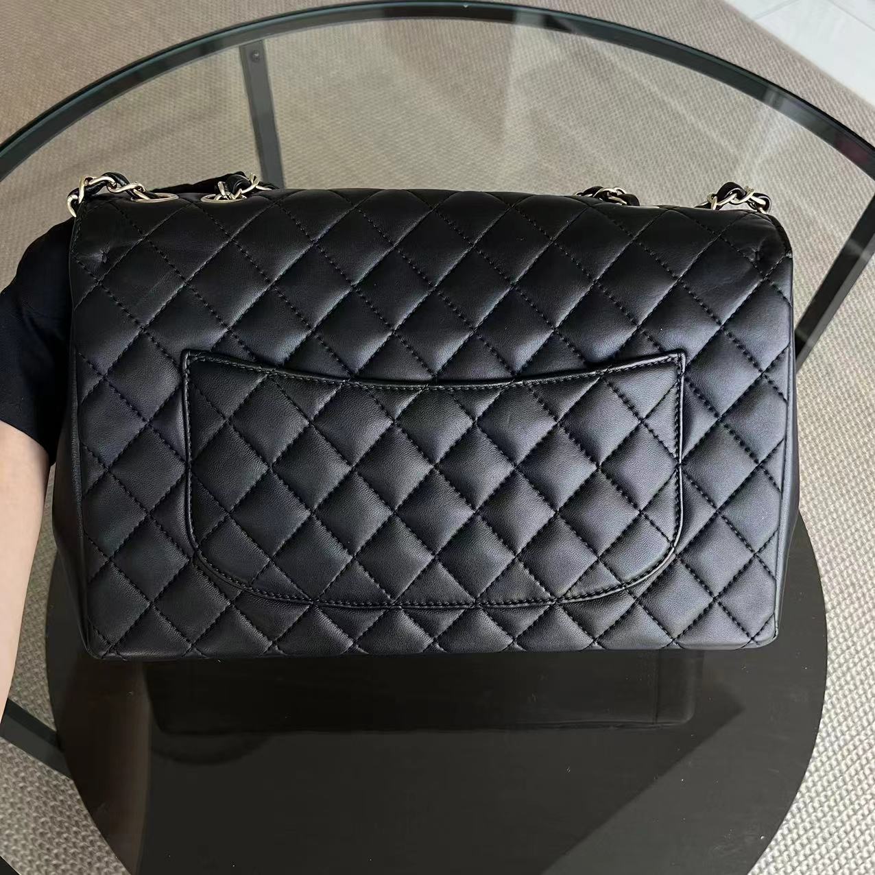 Chanel Mademoiselle Chic Seasonal Flap Jumbo 30CM Quilted Lambskin Black GHW No 21 - Luxury Evermore