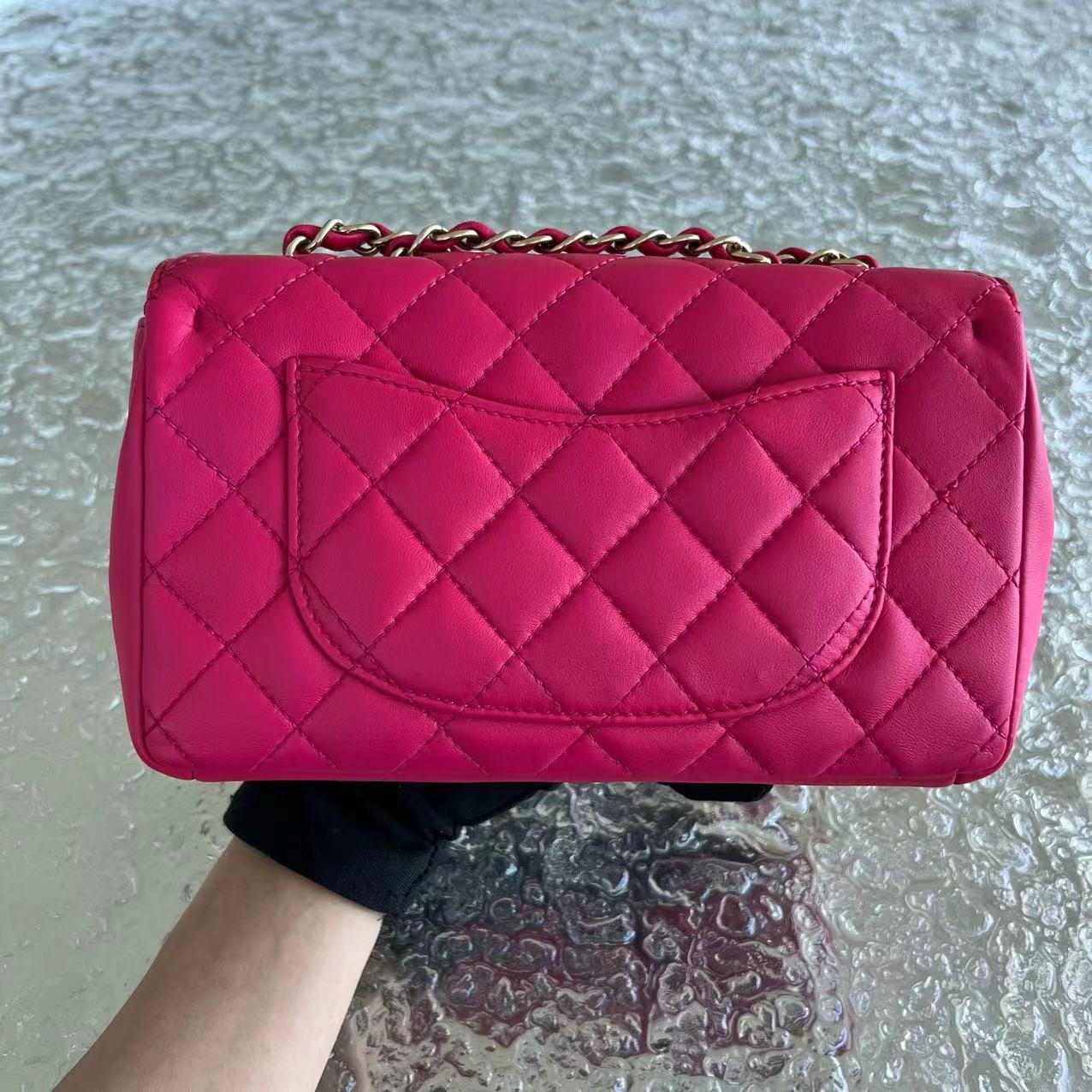 Chanel Mademoiselle Chic Seasonal Flap Mini Quilted Lambskin Hot Pink GHW No 21 - Luxury Evermore