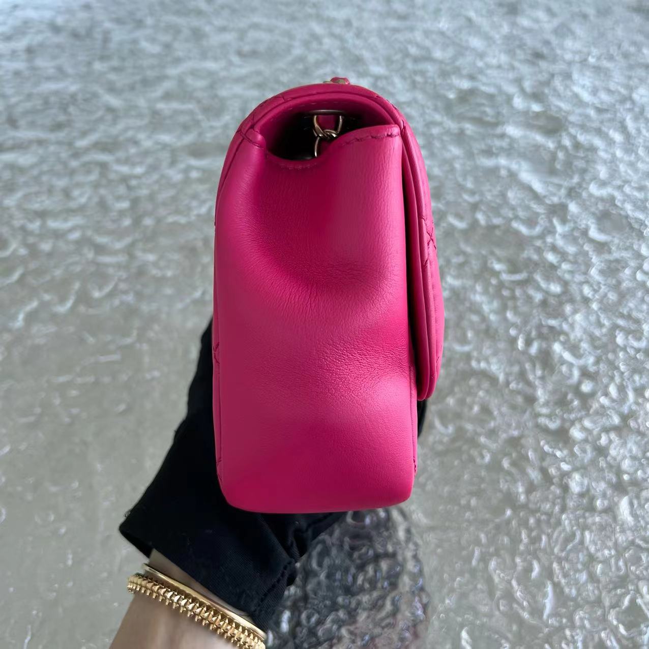 Chanel Mademoiselle Chic Seasonal Flap Mini Quilted Lambskin Hot Pink GHW No 21 - Luxury Evermore