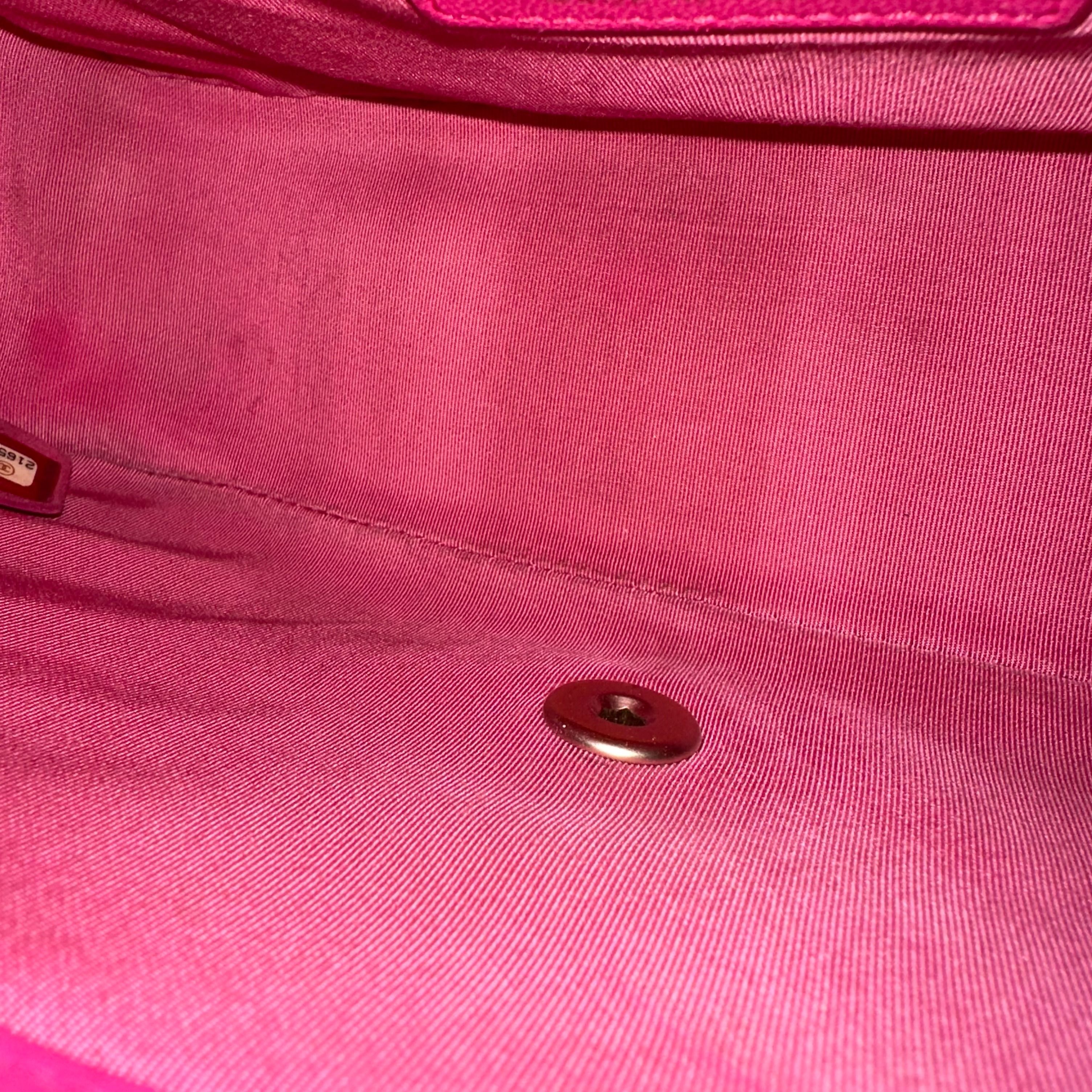 Chanel Mademoiselle Medium 25CM Lambskin Chic Fuchsia GHW No 21 - Luxury Evermore