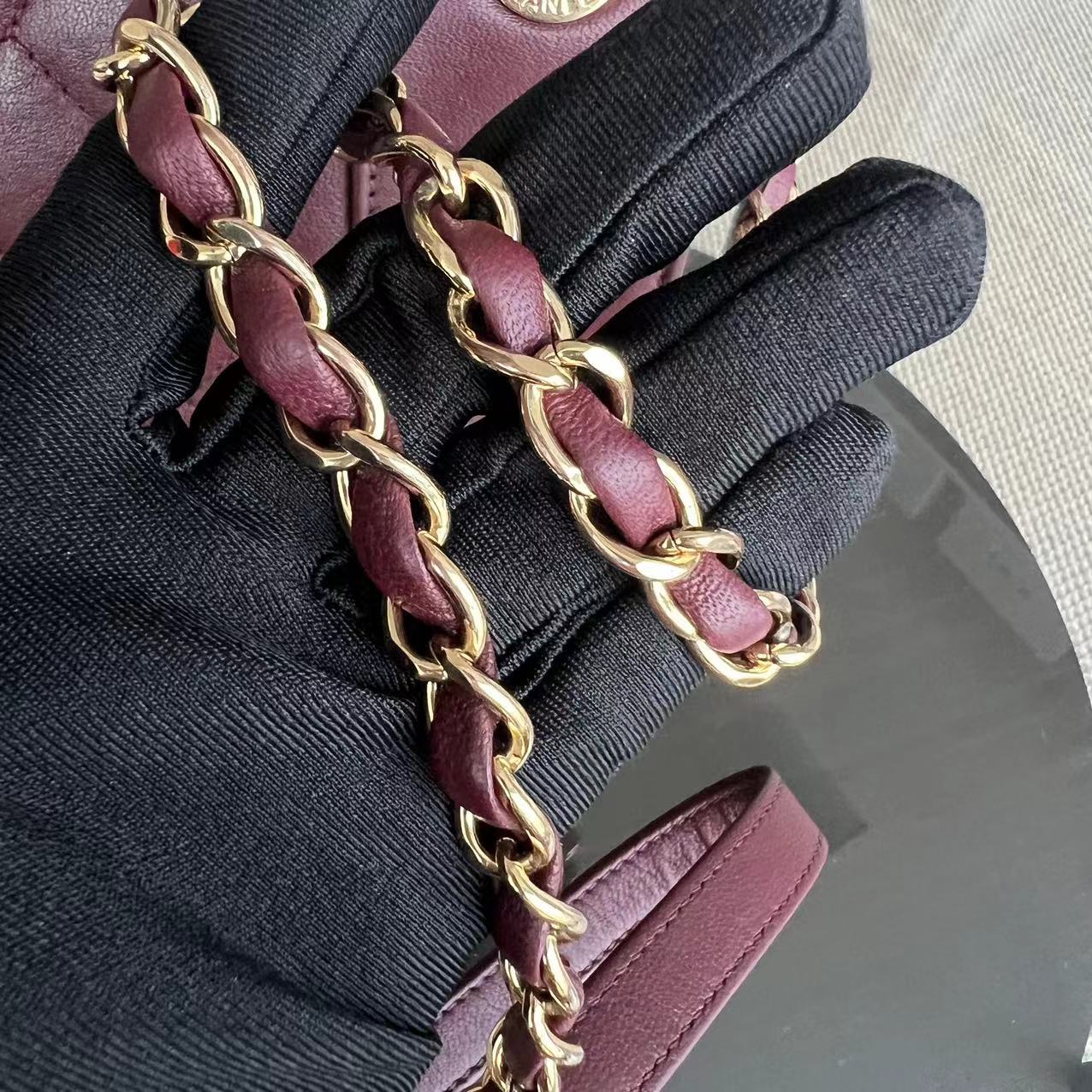 Chanel Mademoiselle Seasonal Flap Jumbo Quilted Lambskin Burgundy Golden Hardware Series 23 - Luxury Evermore