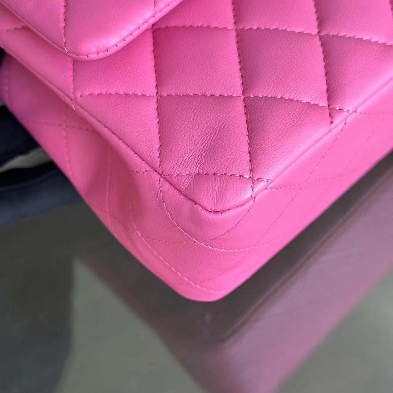 Chanel Medium Classic Flap Double Flap 25CM Quilted Lambskin Pink SHW No 27 - Luxury Evermore