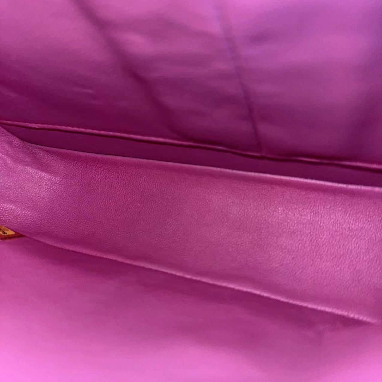 Chanel Medium Classic Flap Double Flap Quilted Lambskin Purple SHW No 14 - Luxury Evermore