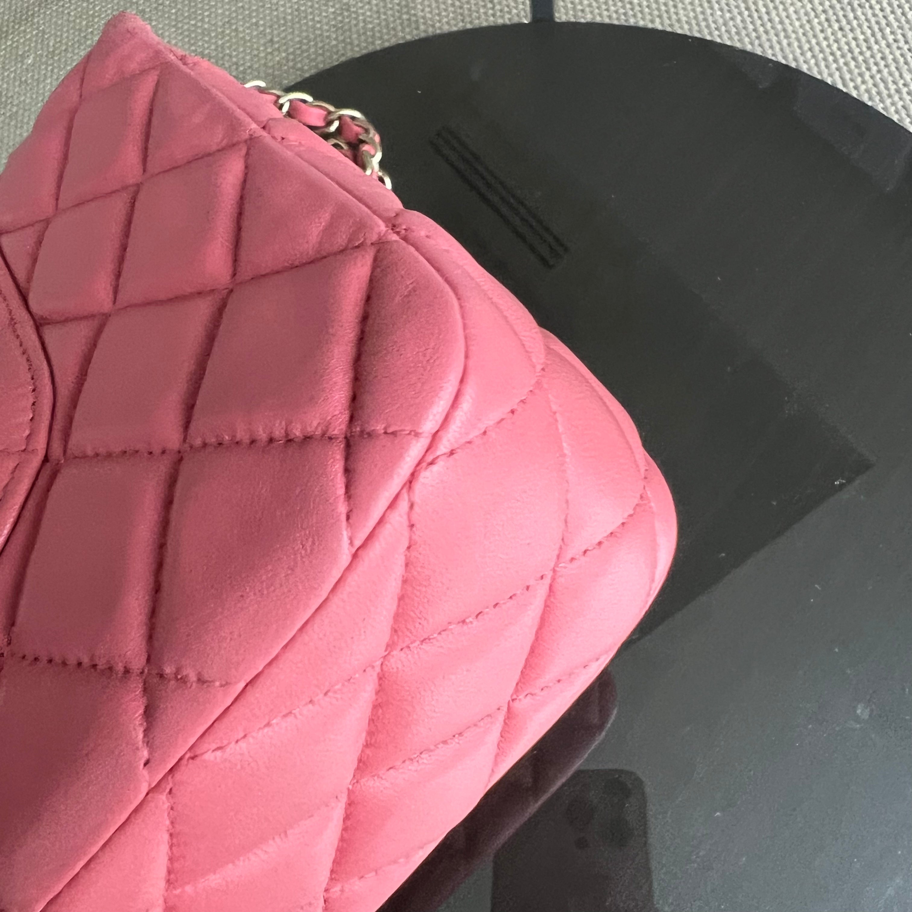 Chanel Medium Classic Flap Valentine Seasonal Quilted Lambskin Pink Series 19 - Luxury Evermore