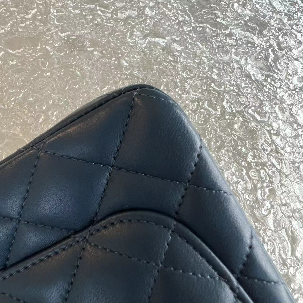 Chanel Mini Rectangular Classic Flap Quilted Lambskin Dark Blue Silver Hardware Series 25 - Luxury Evermore